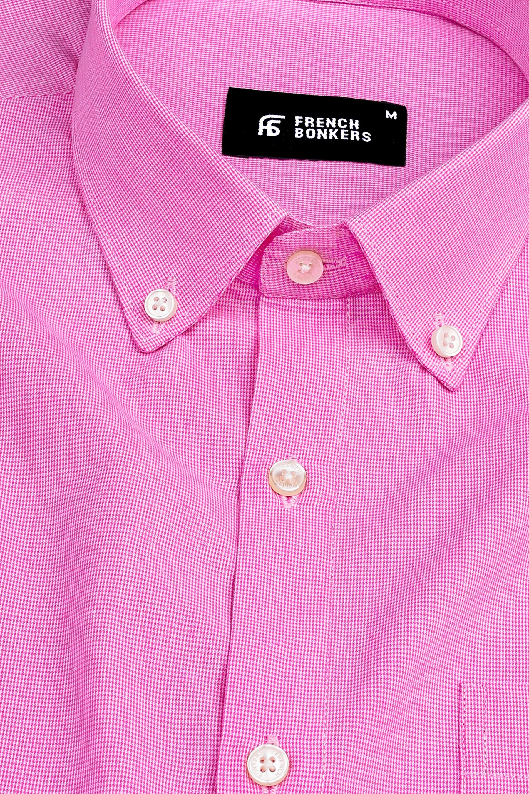 Graceful Dark pink micro houndstooth shirt