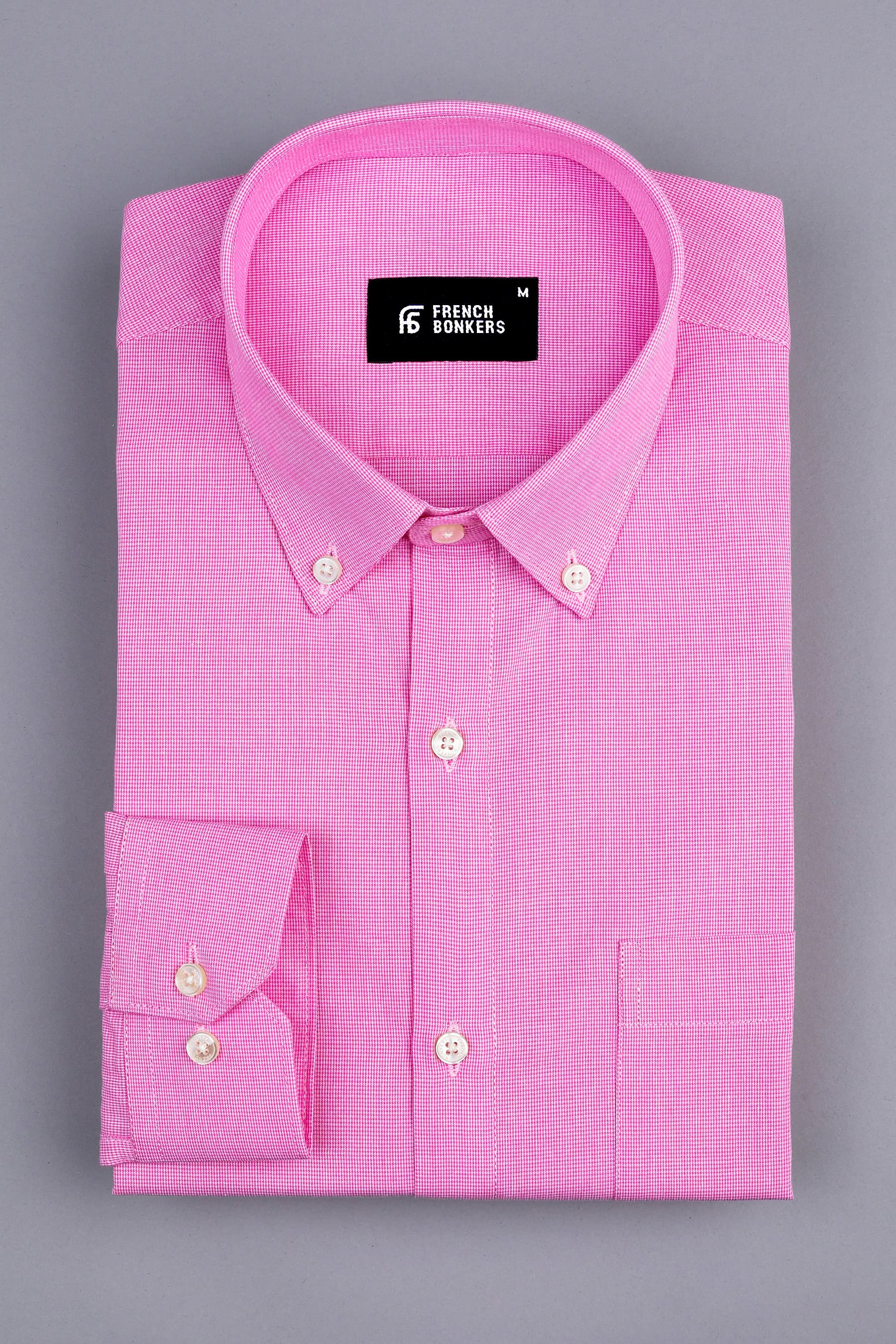 Graceful Dark pink micro houndstooth shirt