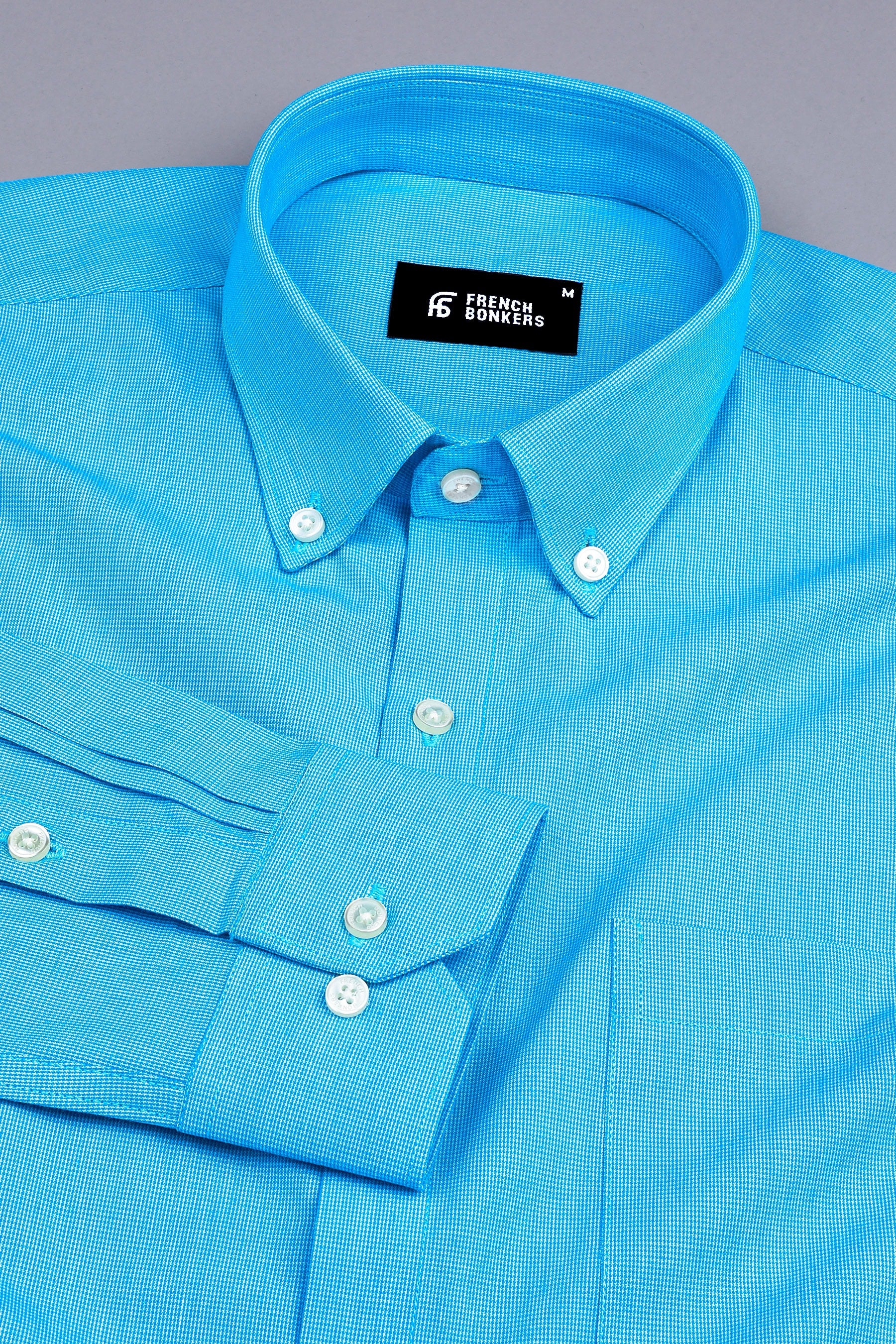 Graceful Royal blue houndstooth shirt