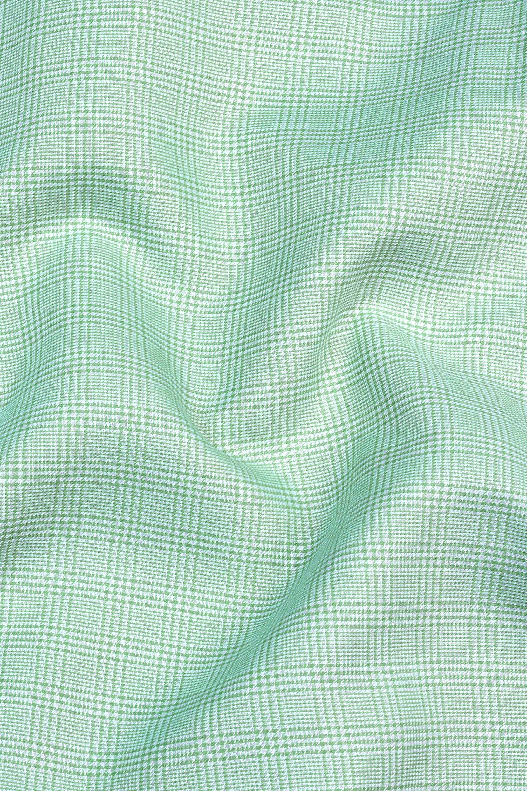 Pista Green with white zigzag twill check shirt