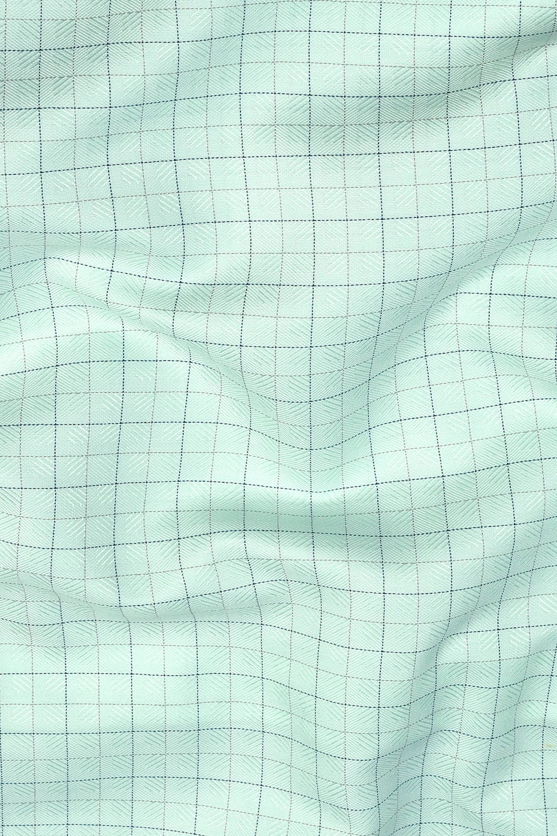 Pistachio with grey line check shirt