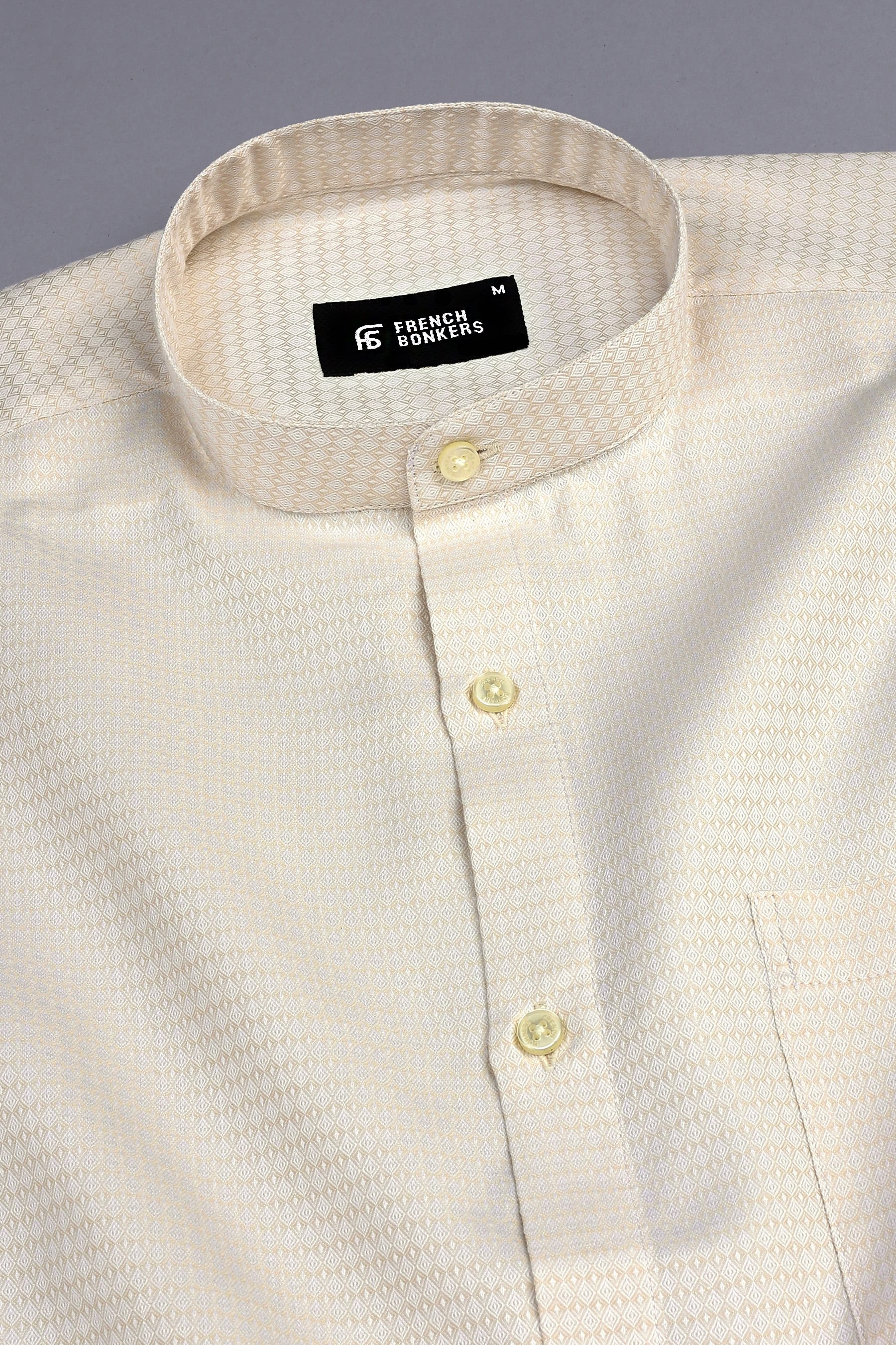 Light Brown rohmbus shape jacquard shirt