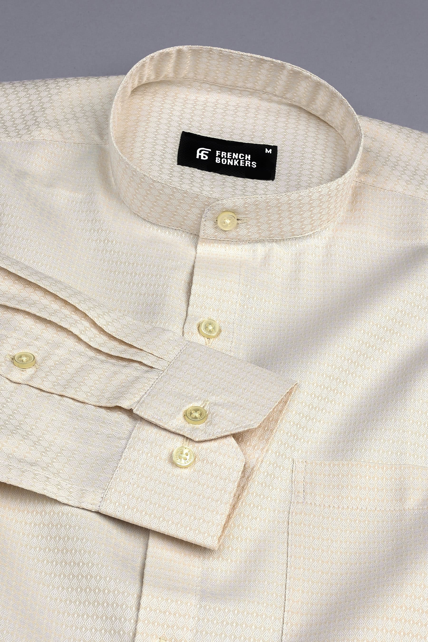 Light Brown rohmbus shape jacquard shirt