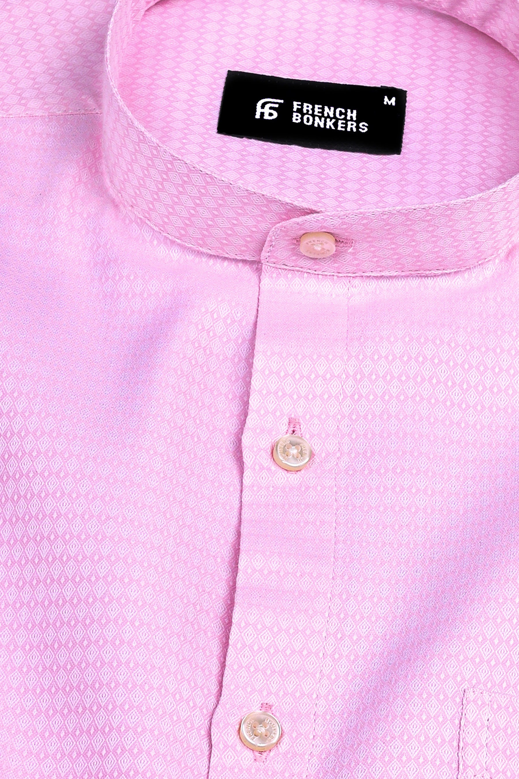 Light Pink rohmbus shape jacquard shirt