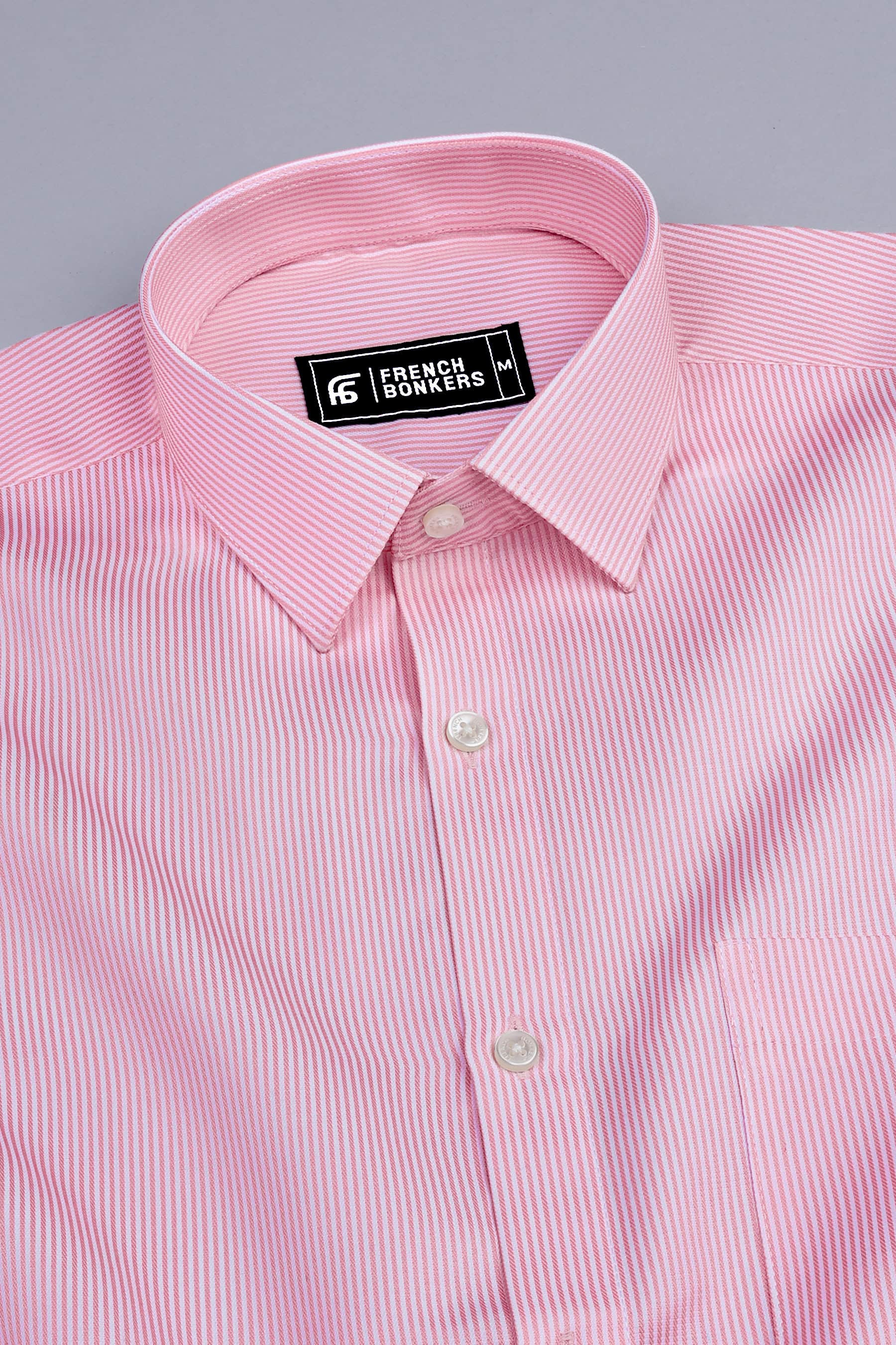 Masculine dark pink stripe shirt