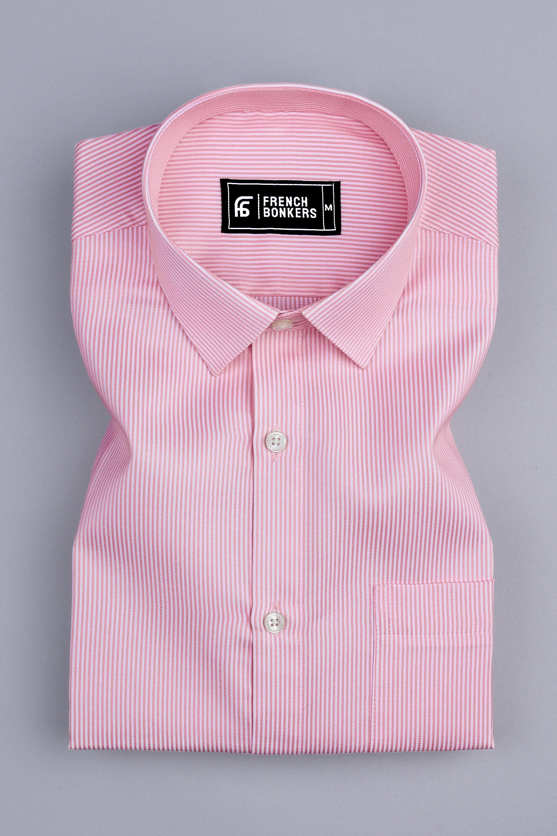 Masculine dark pink stripe shirt