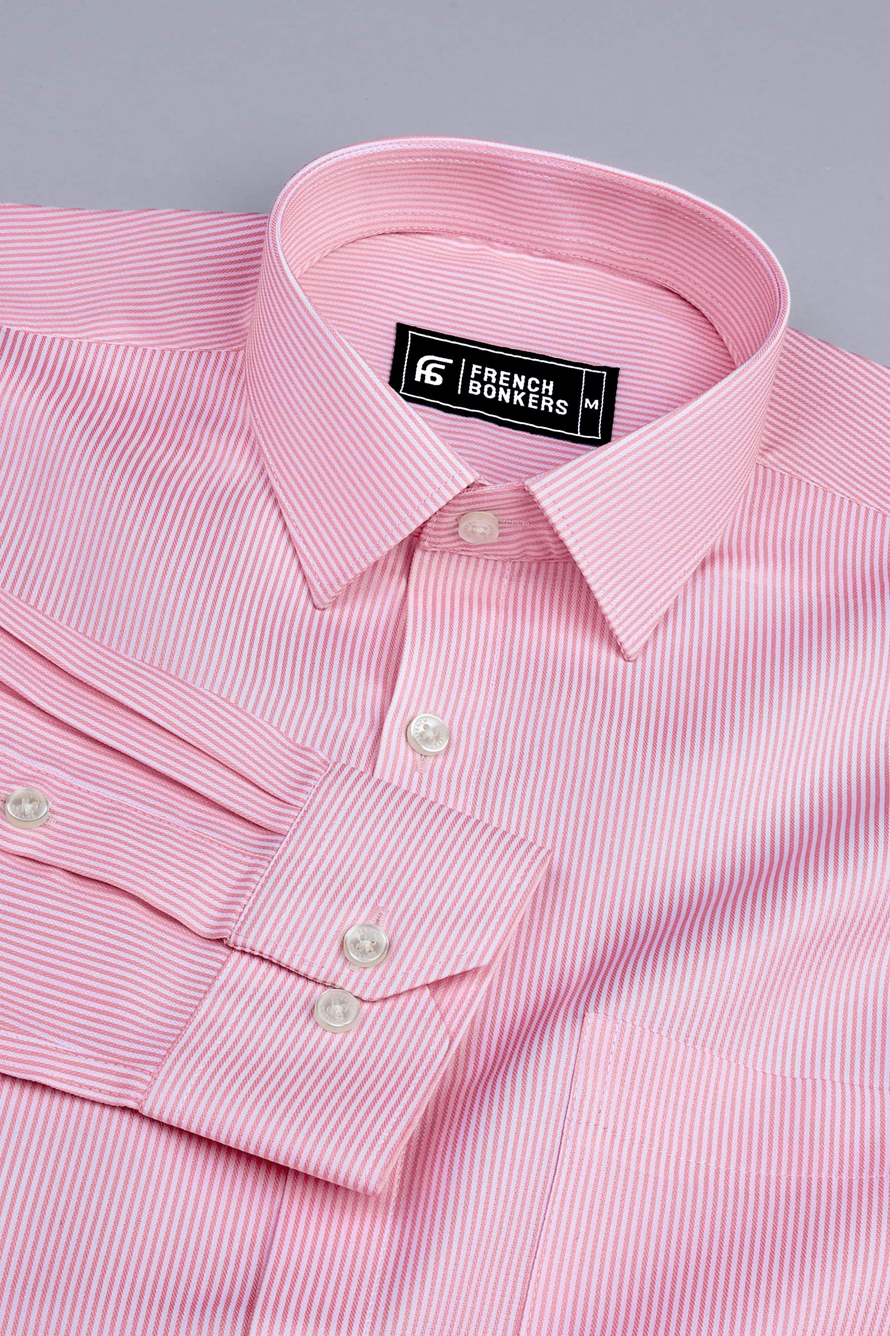 Masculine dark pink stripe shirt