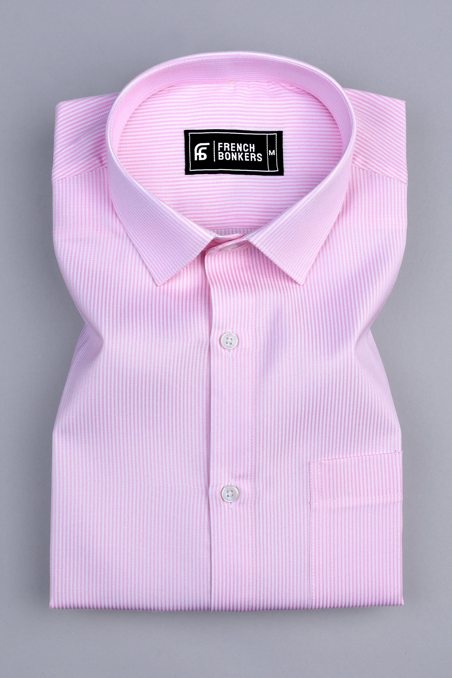 Masculine light pink stripe shirt