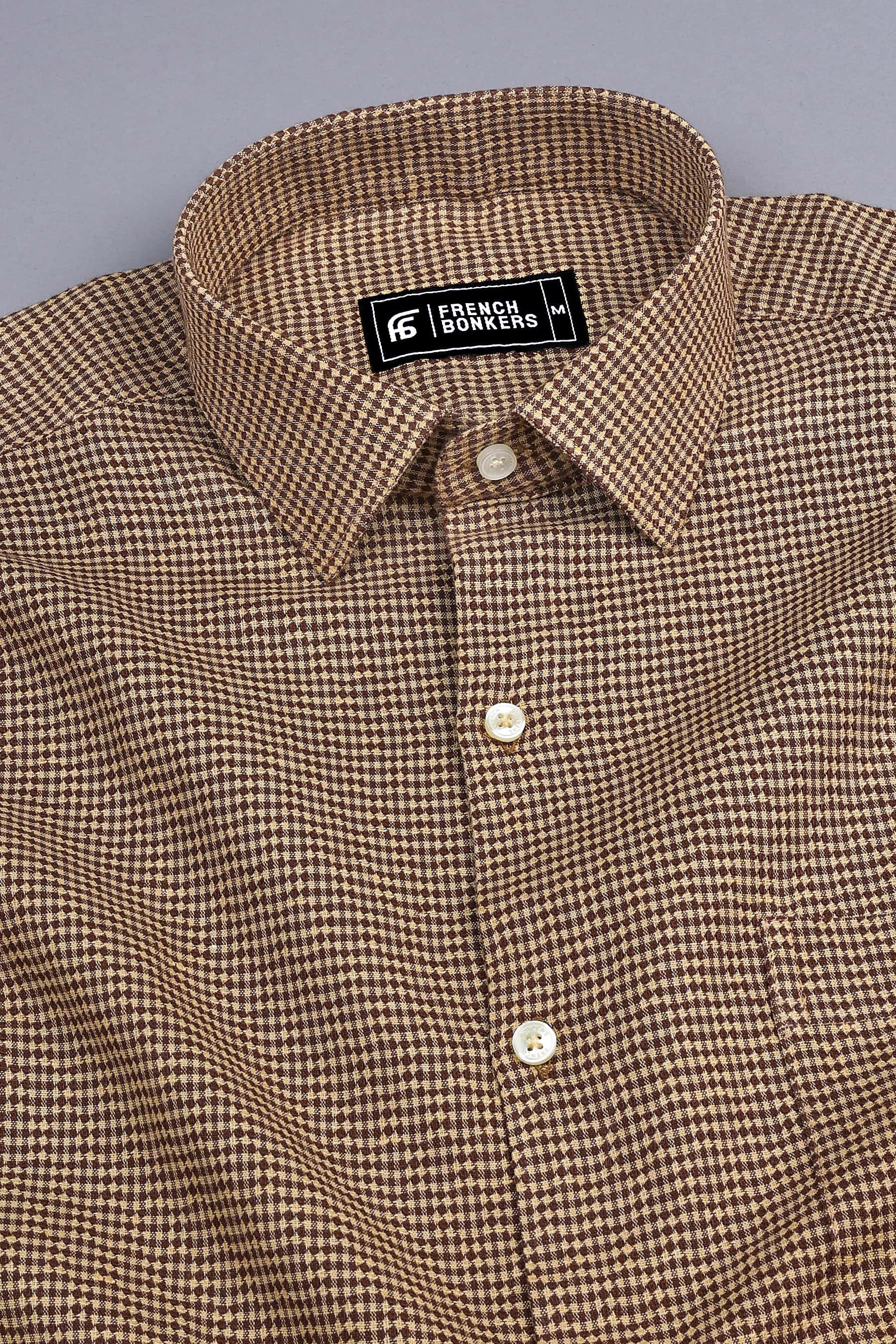 Dark with Light brown ruff check style shirt