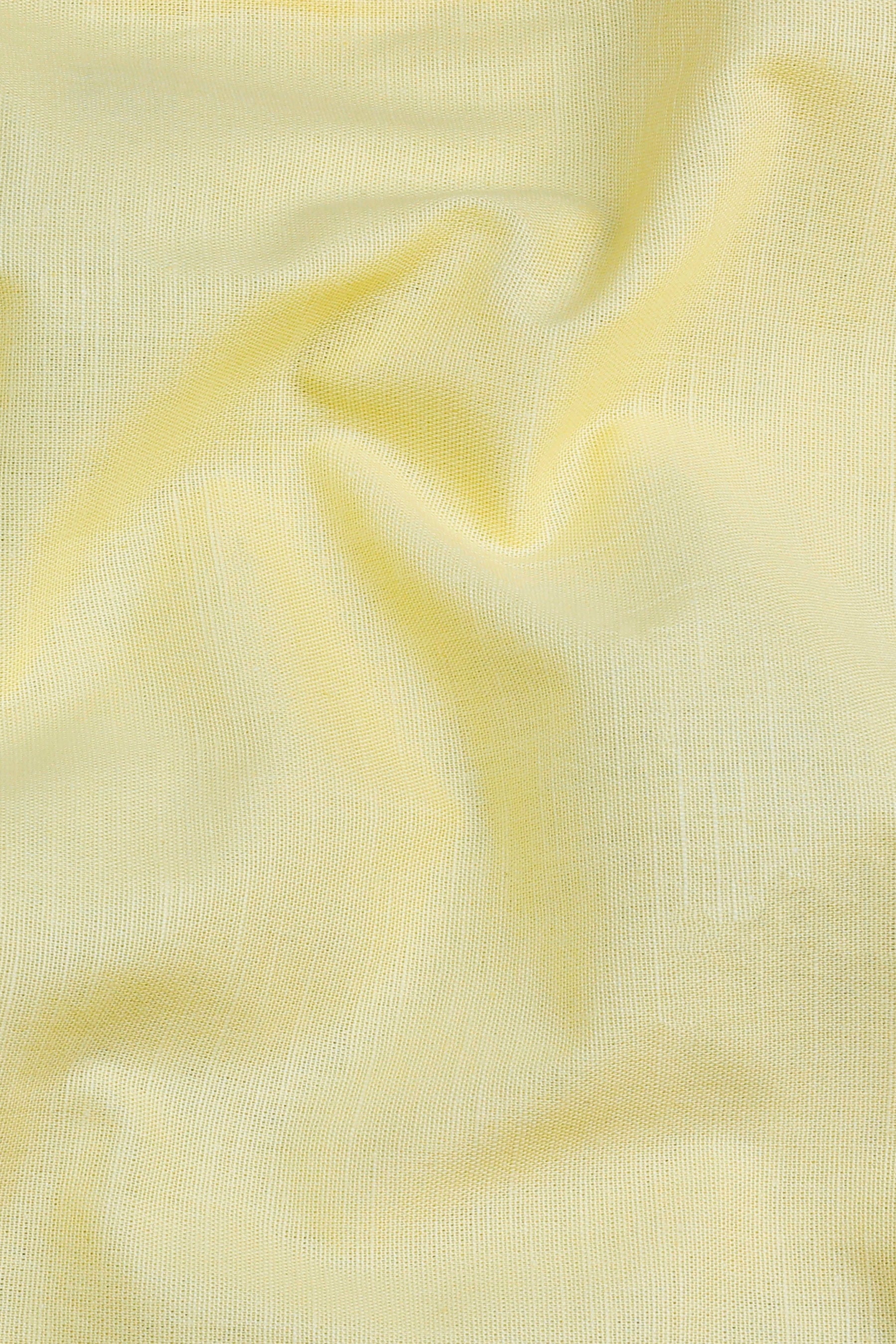 Shiny light yellow cotton linen shirt