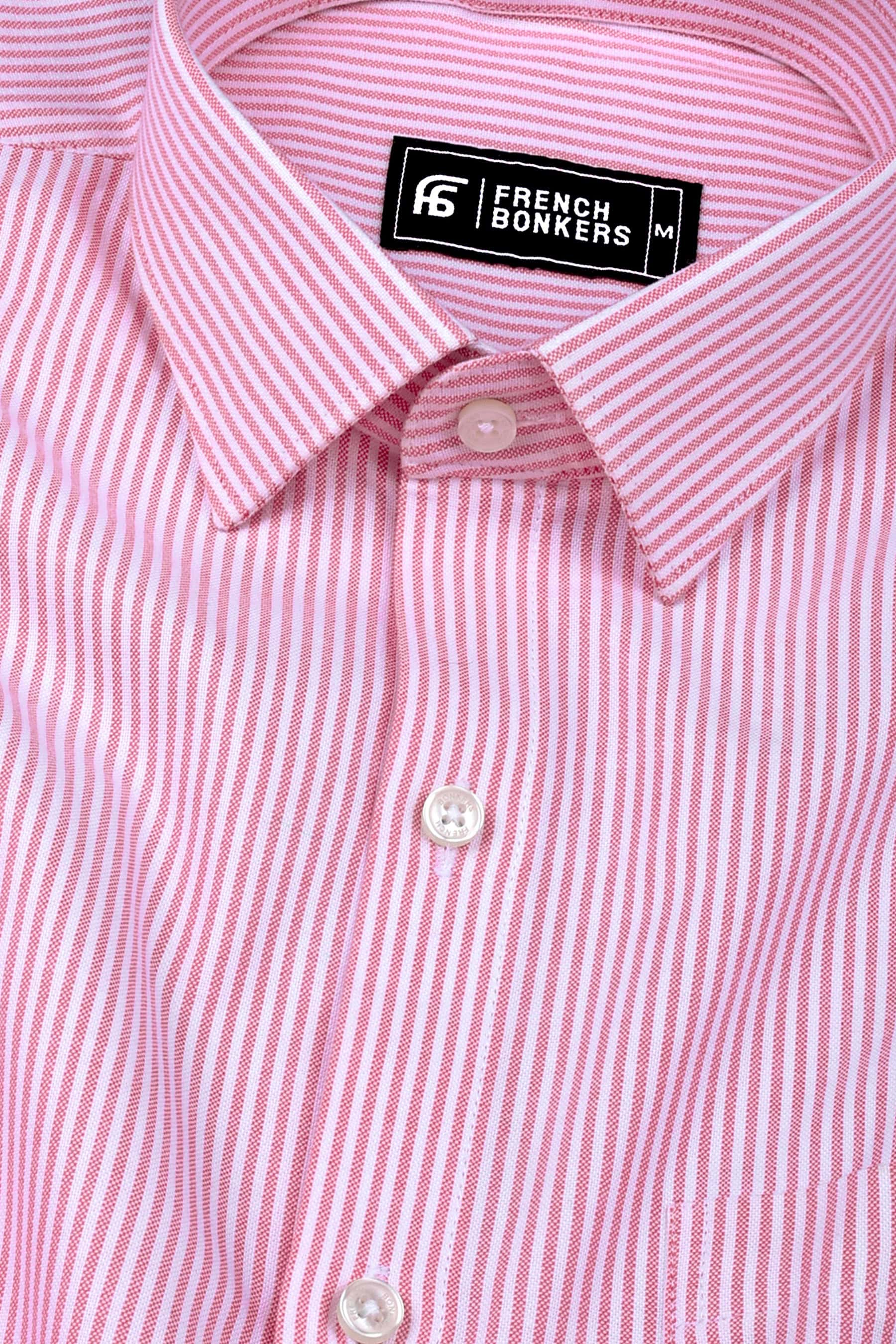 Carrot with white oxford stripe cotton shirt