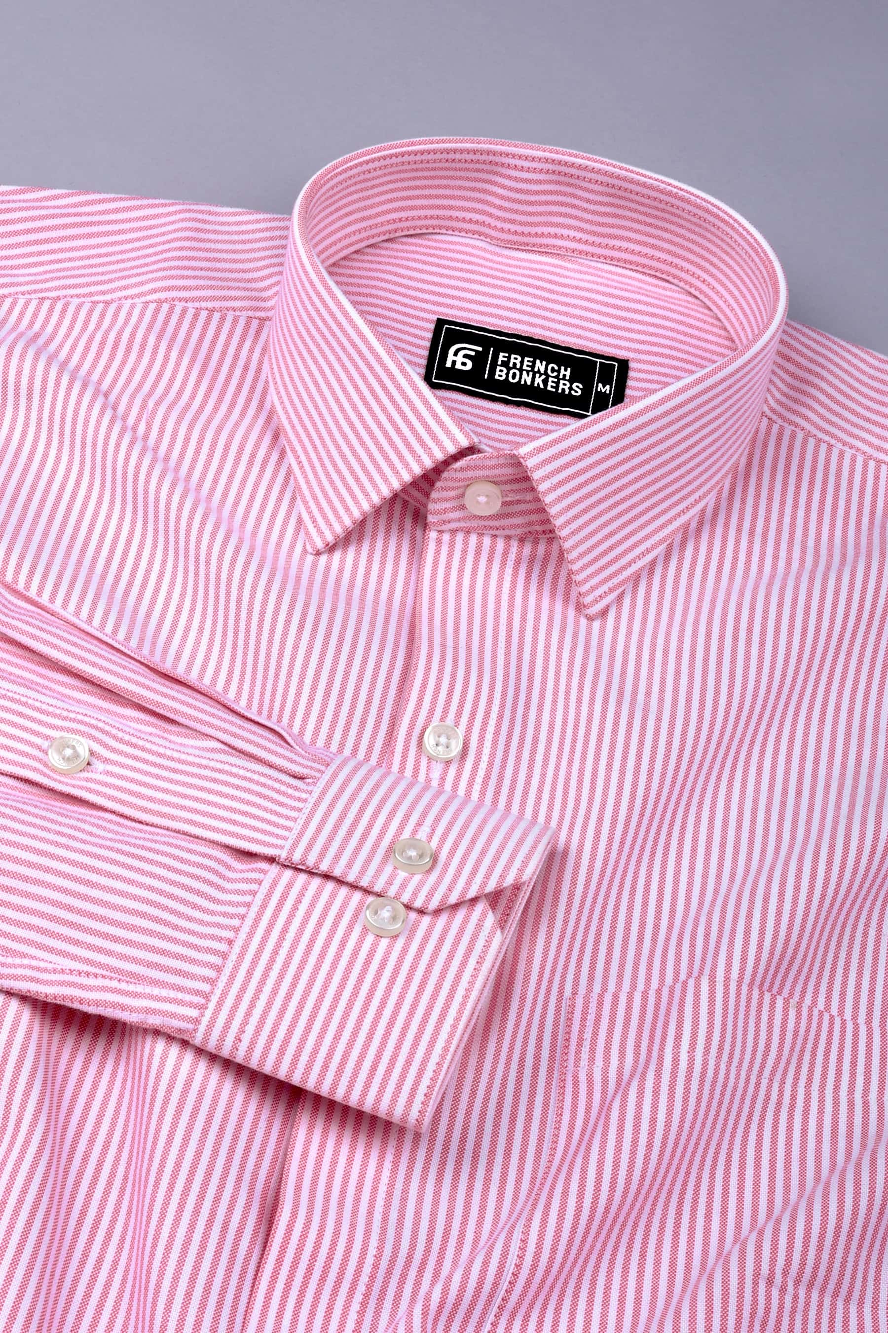 Carrot with white oxford stripe cotton shirt