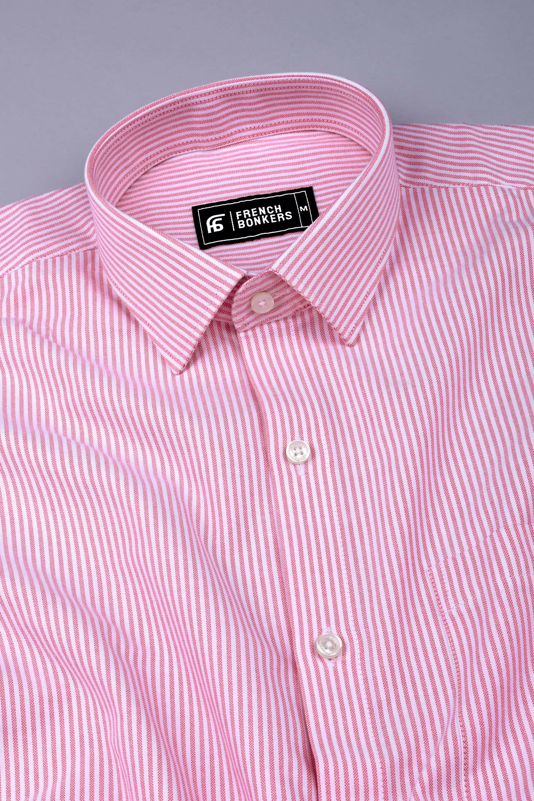 Carrot with white oxford stripe cotton shirt