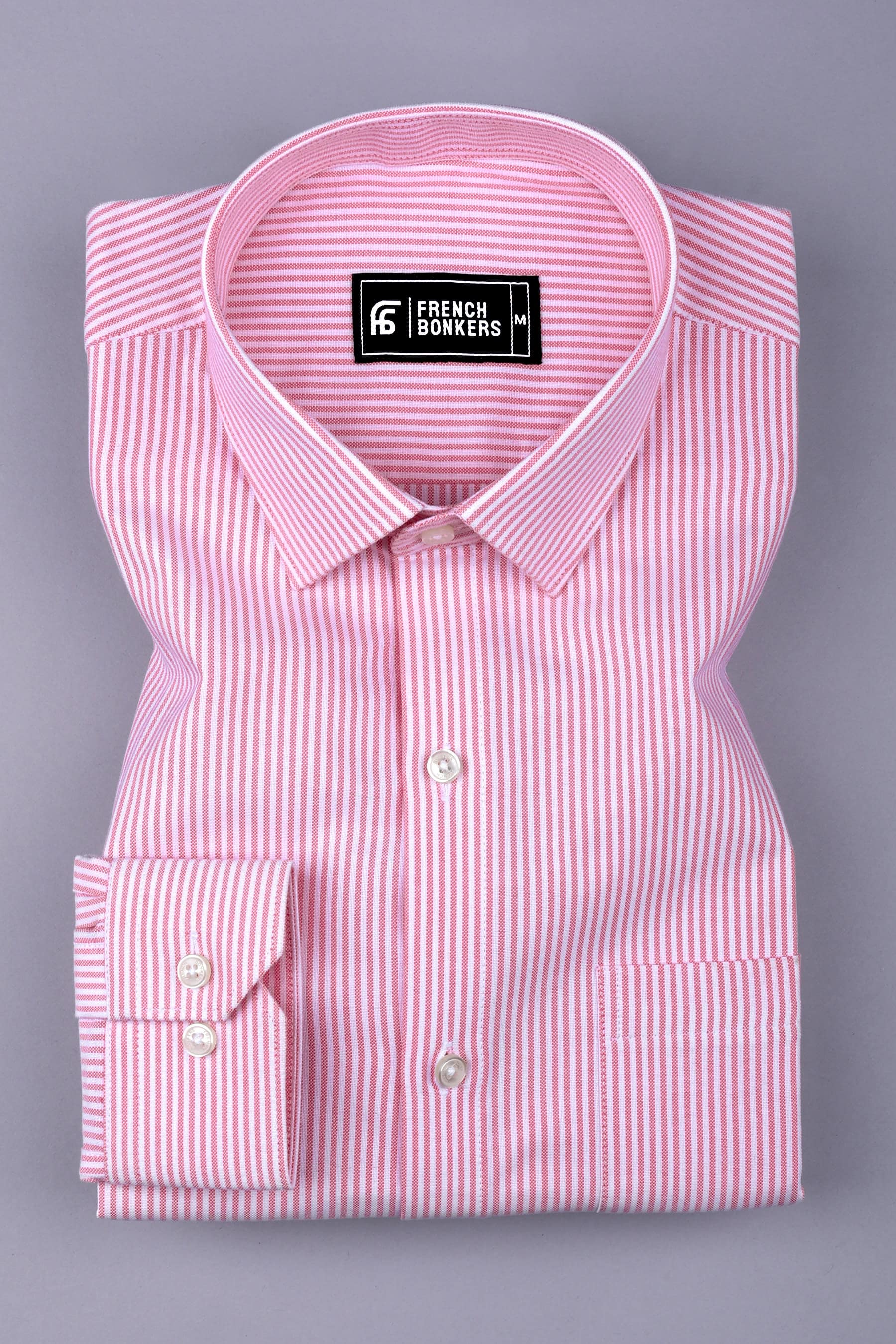 Carrot with white oxford stripe cotton shirt