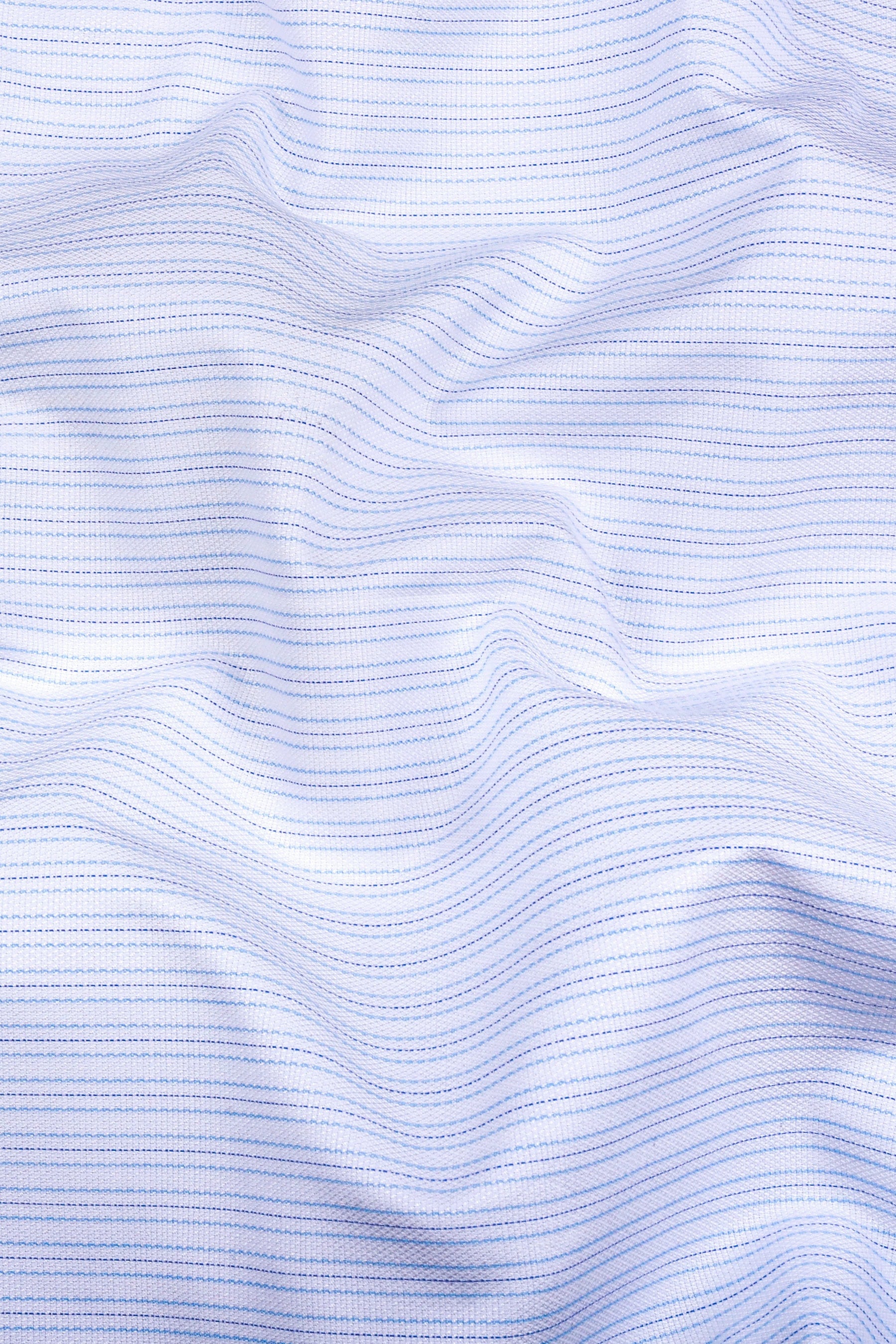 White with light blue classic stripe cotton shirt