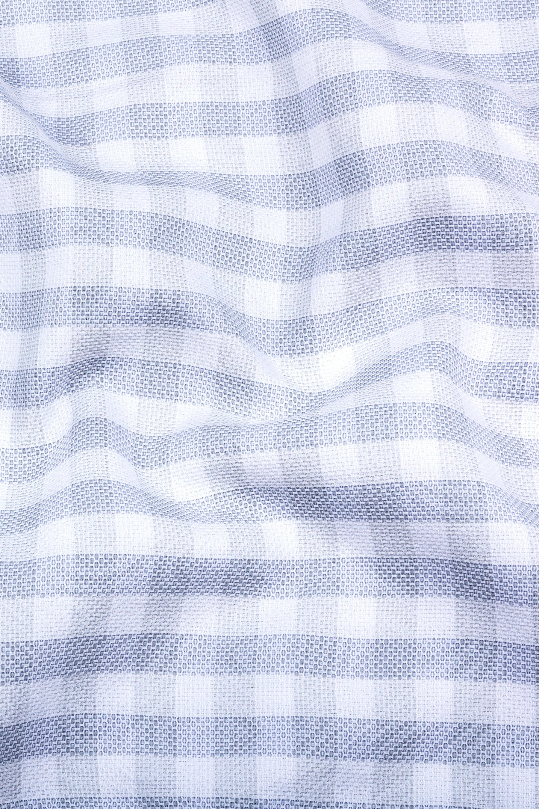 White grey check cotton shirt