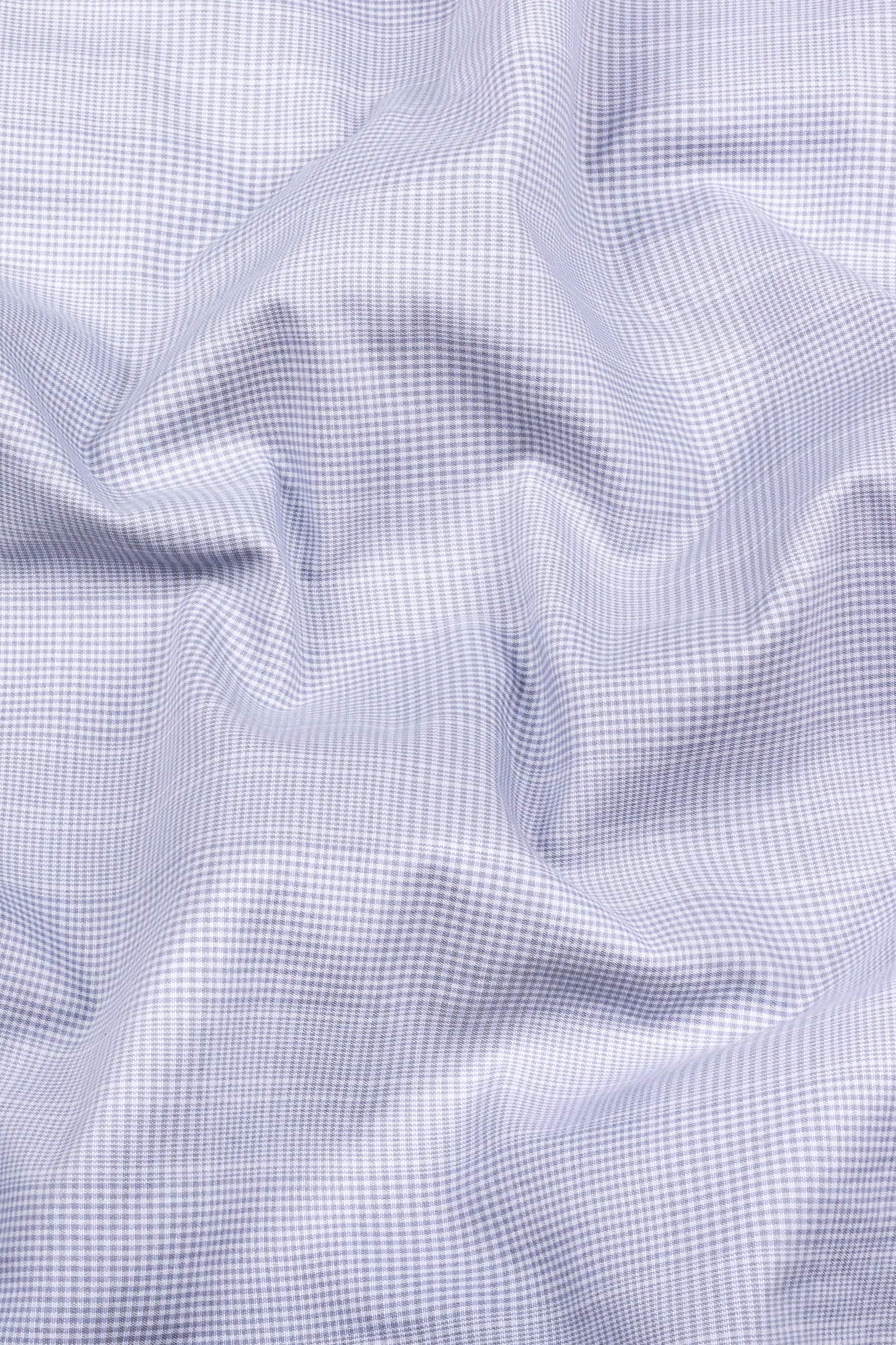Grey with white mini micro check cotton shirt