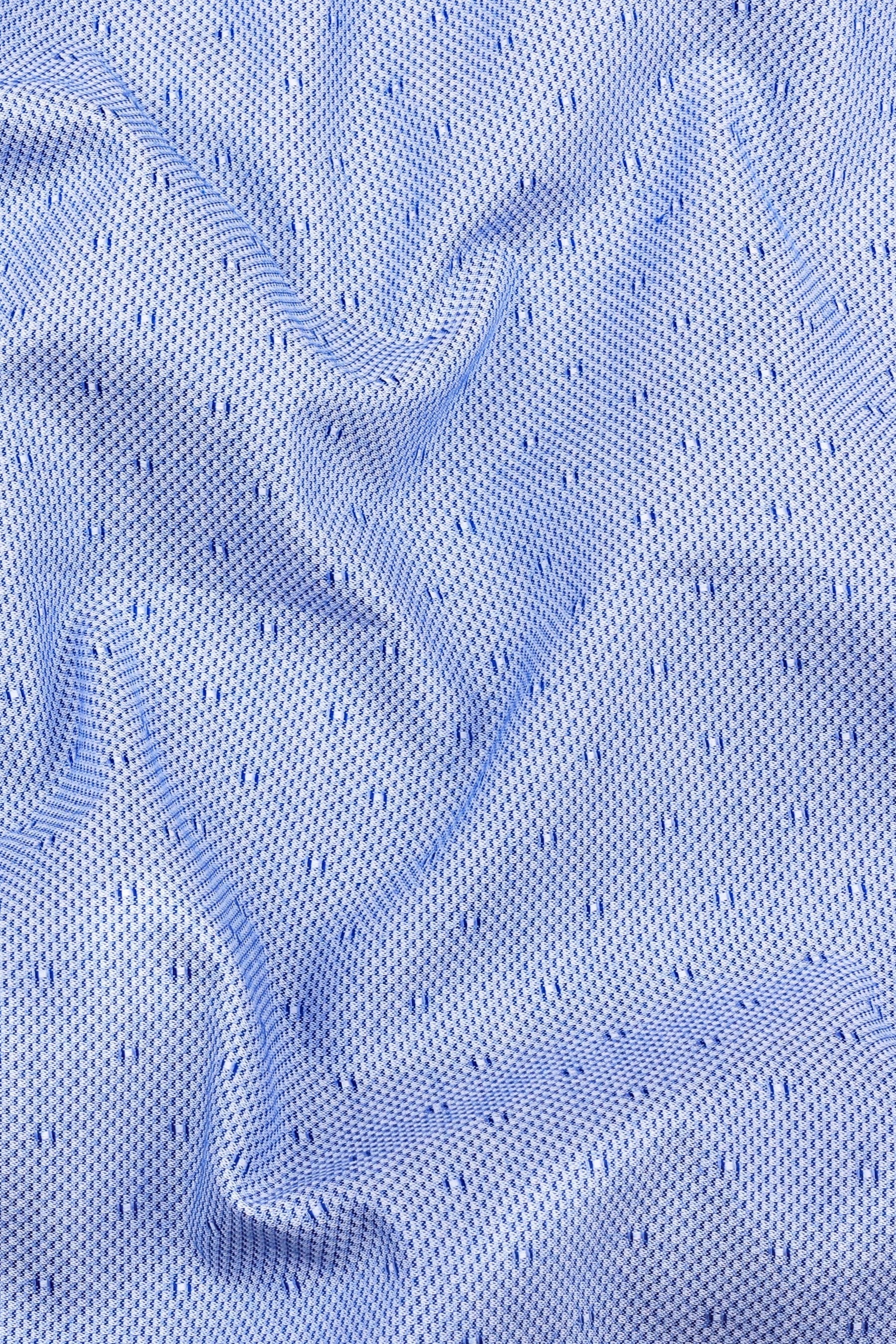Blue premium jacquard cotton shirt