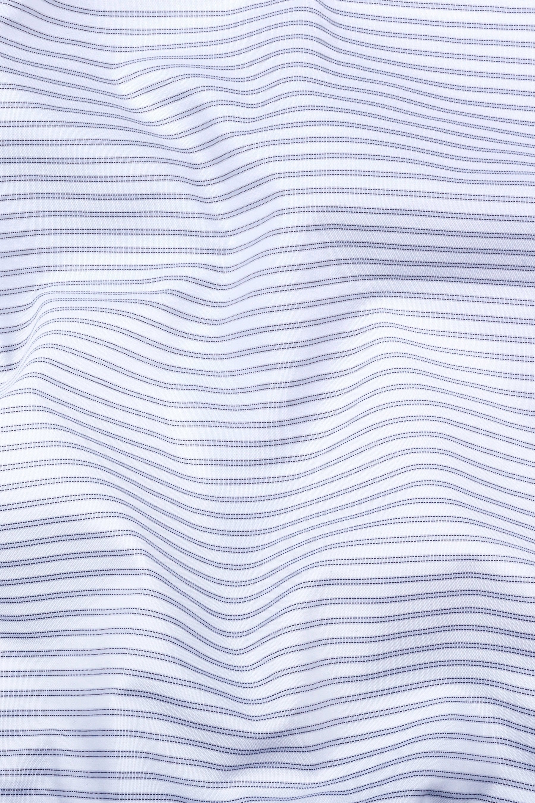 White with grey regency stripe cotton shirt