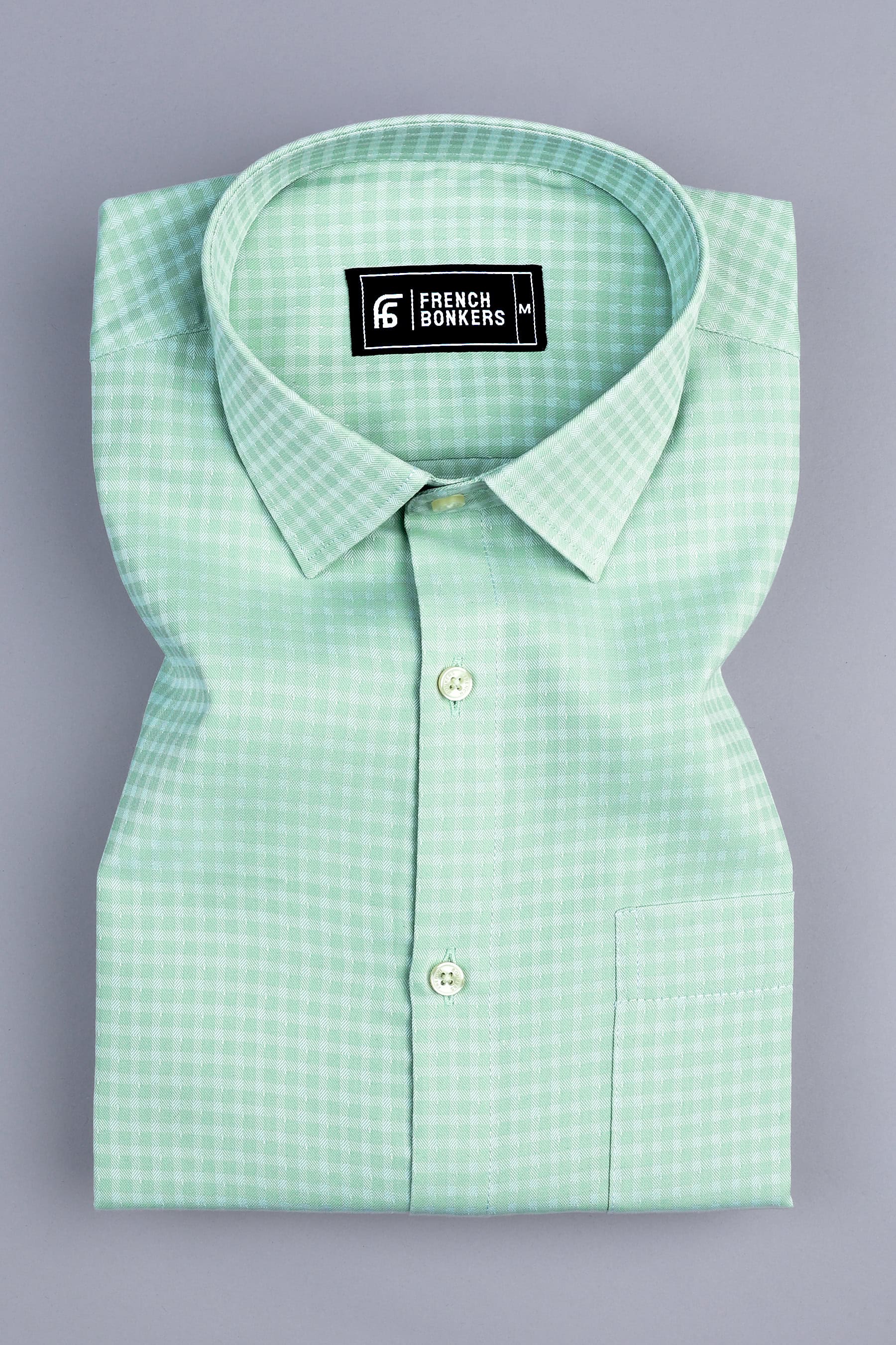 Lumina light green check shirt
