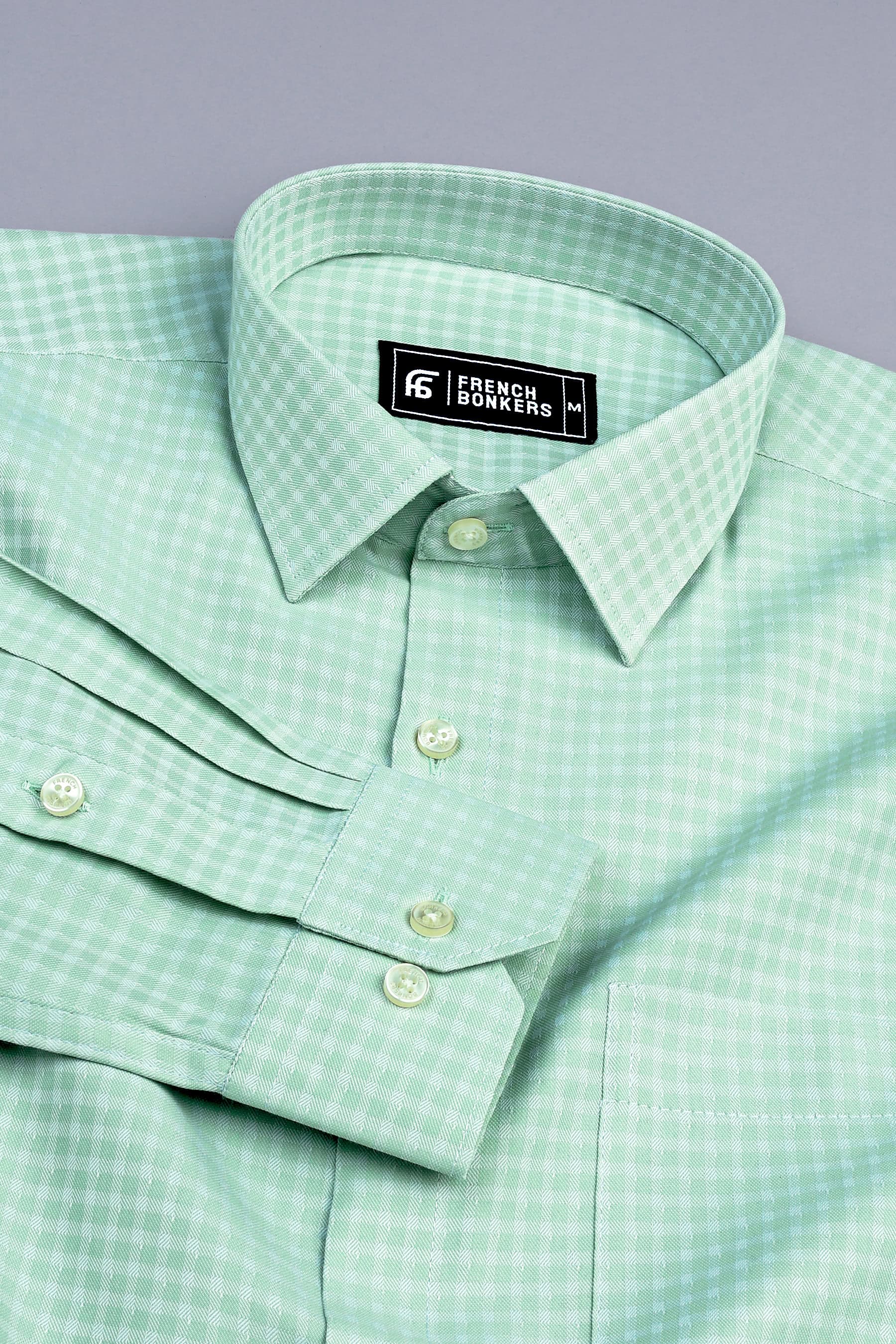 Lumina light green check shirt