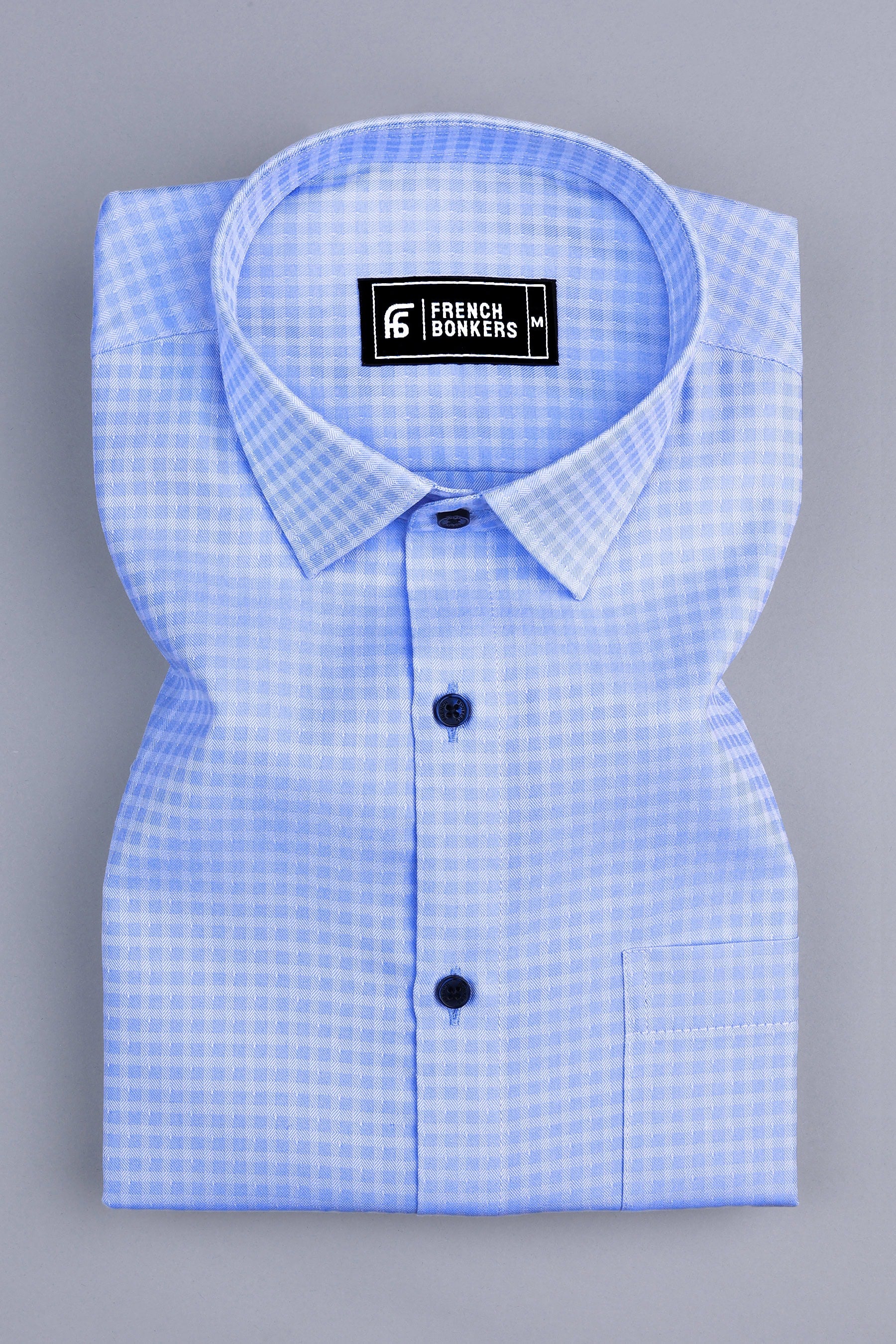 Lumina light blue check shirt