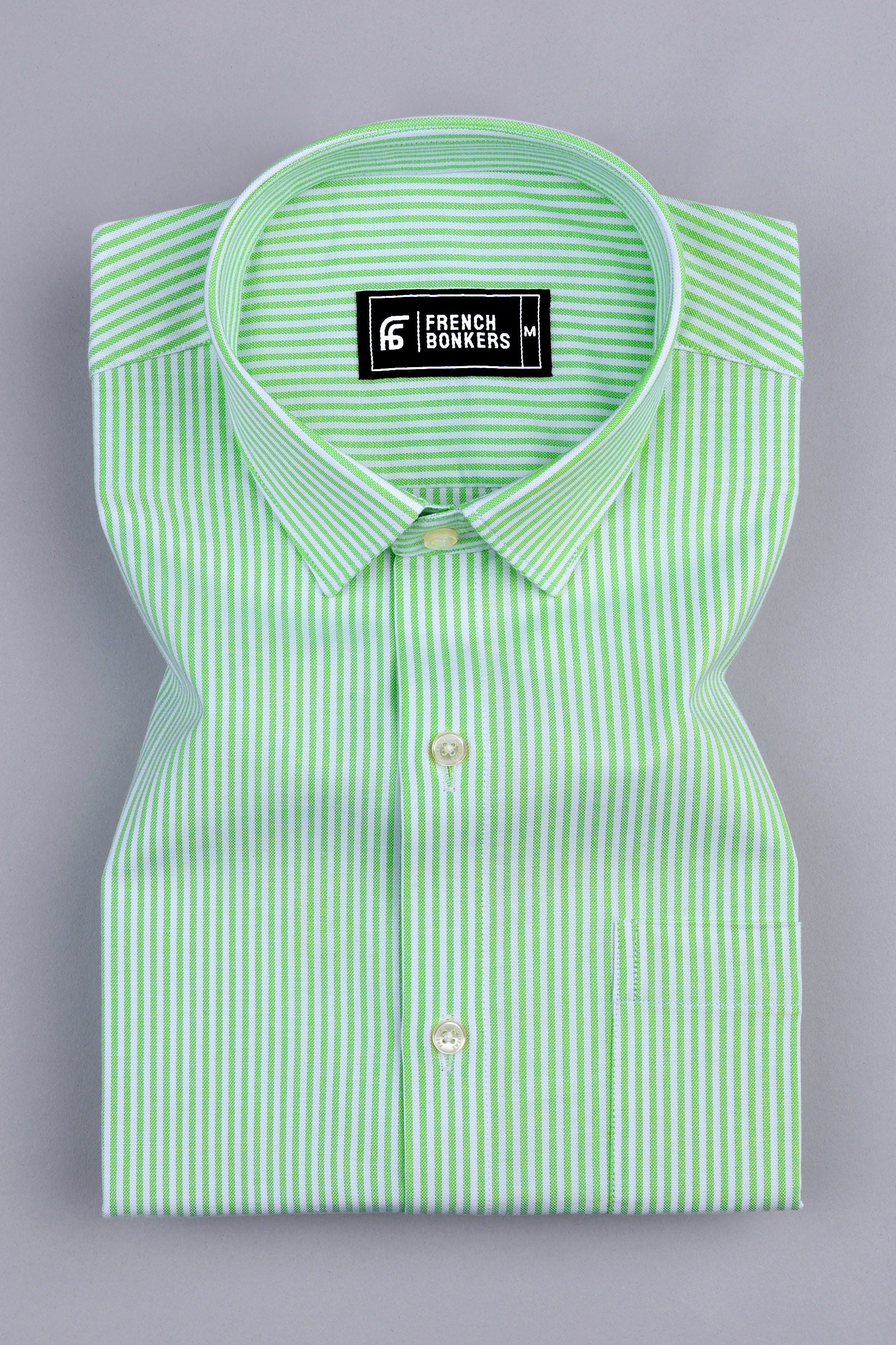 green emerald velvet dress Extreme Cutaway Collar Big Lime Green Stripes Shirt 39 / US 15