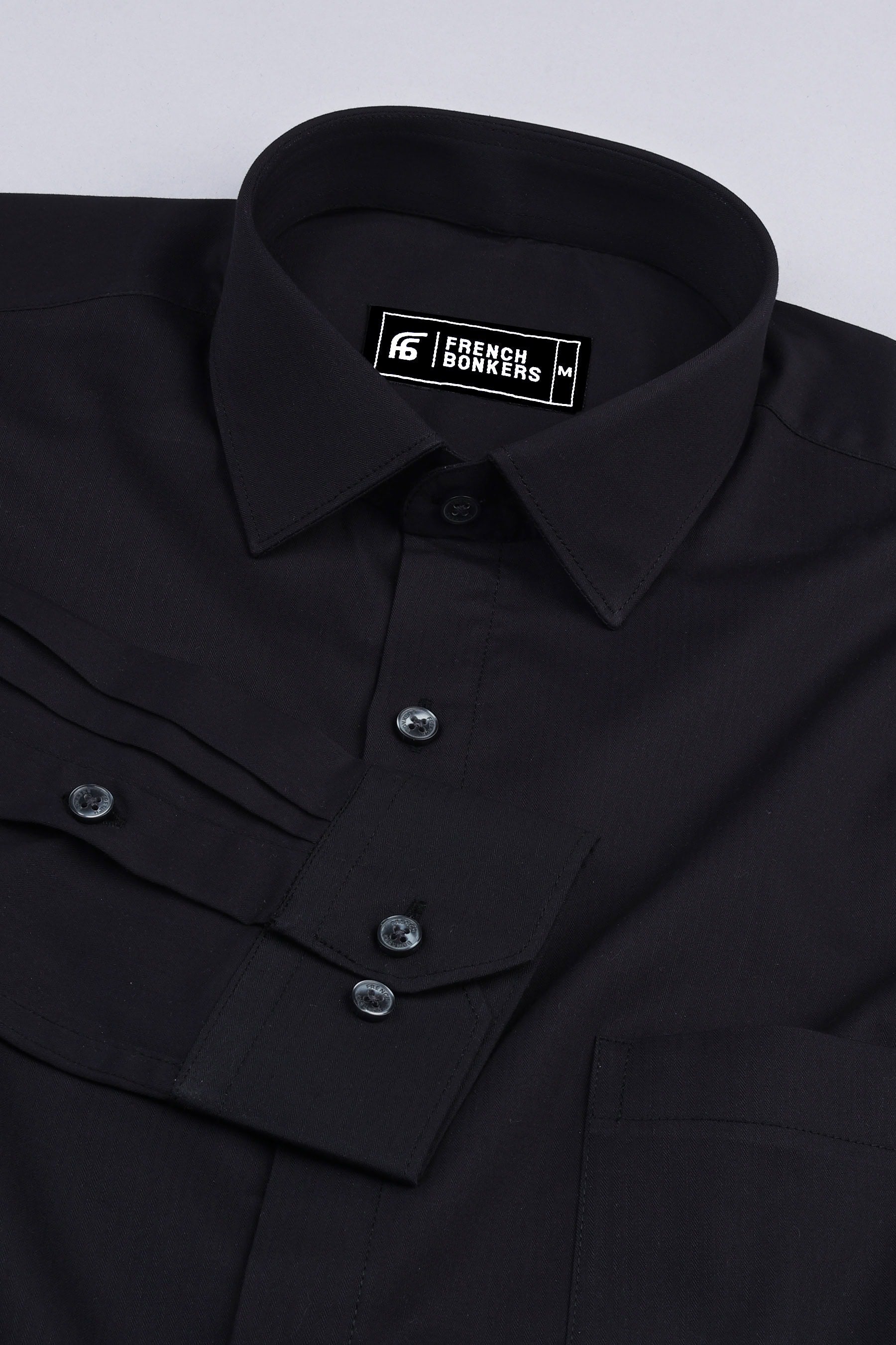 Soot black poplin solid shirt
