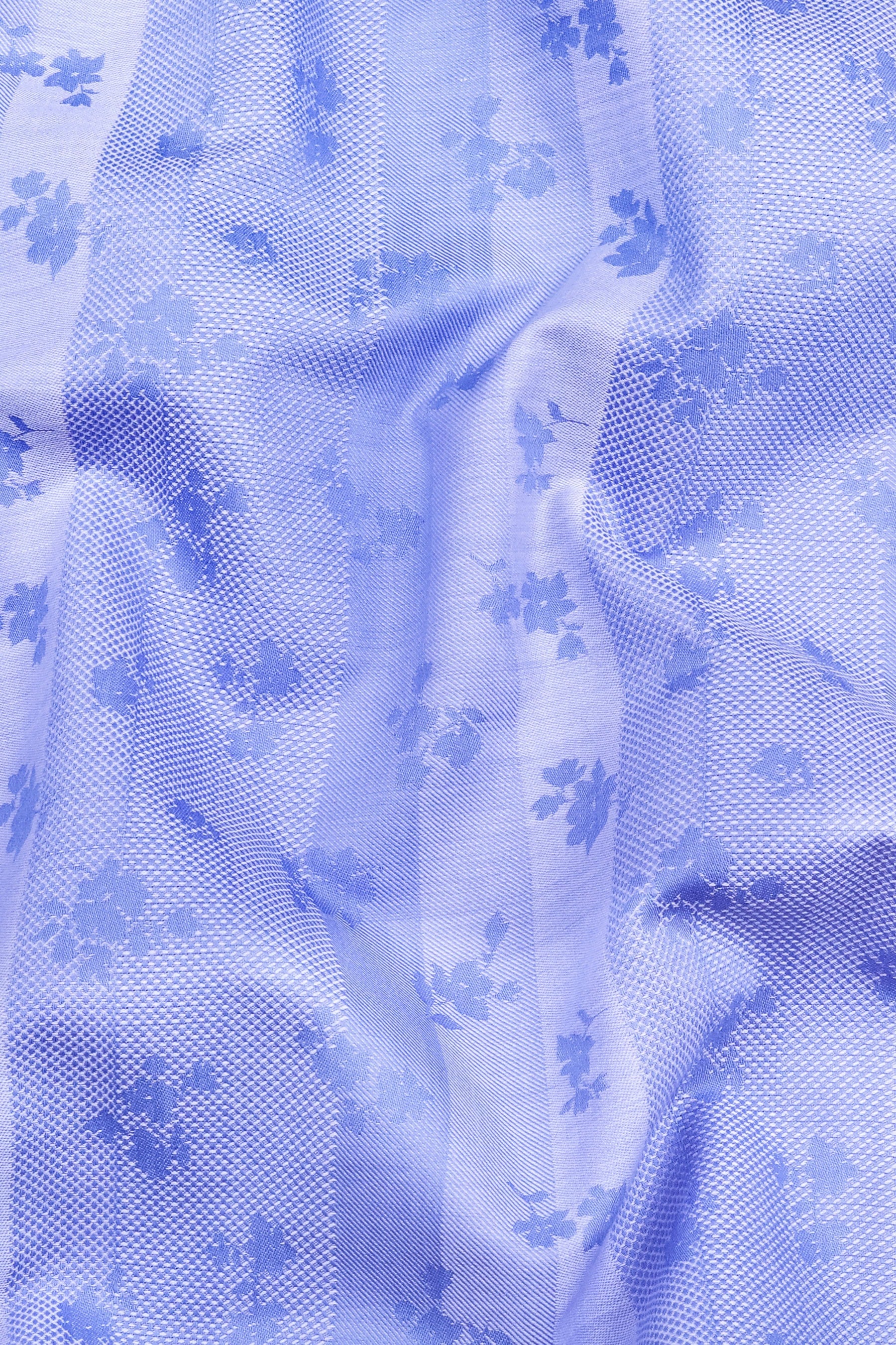 Lavender floral printed jacquard cotton shirt