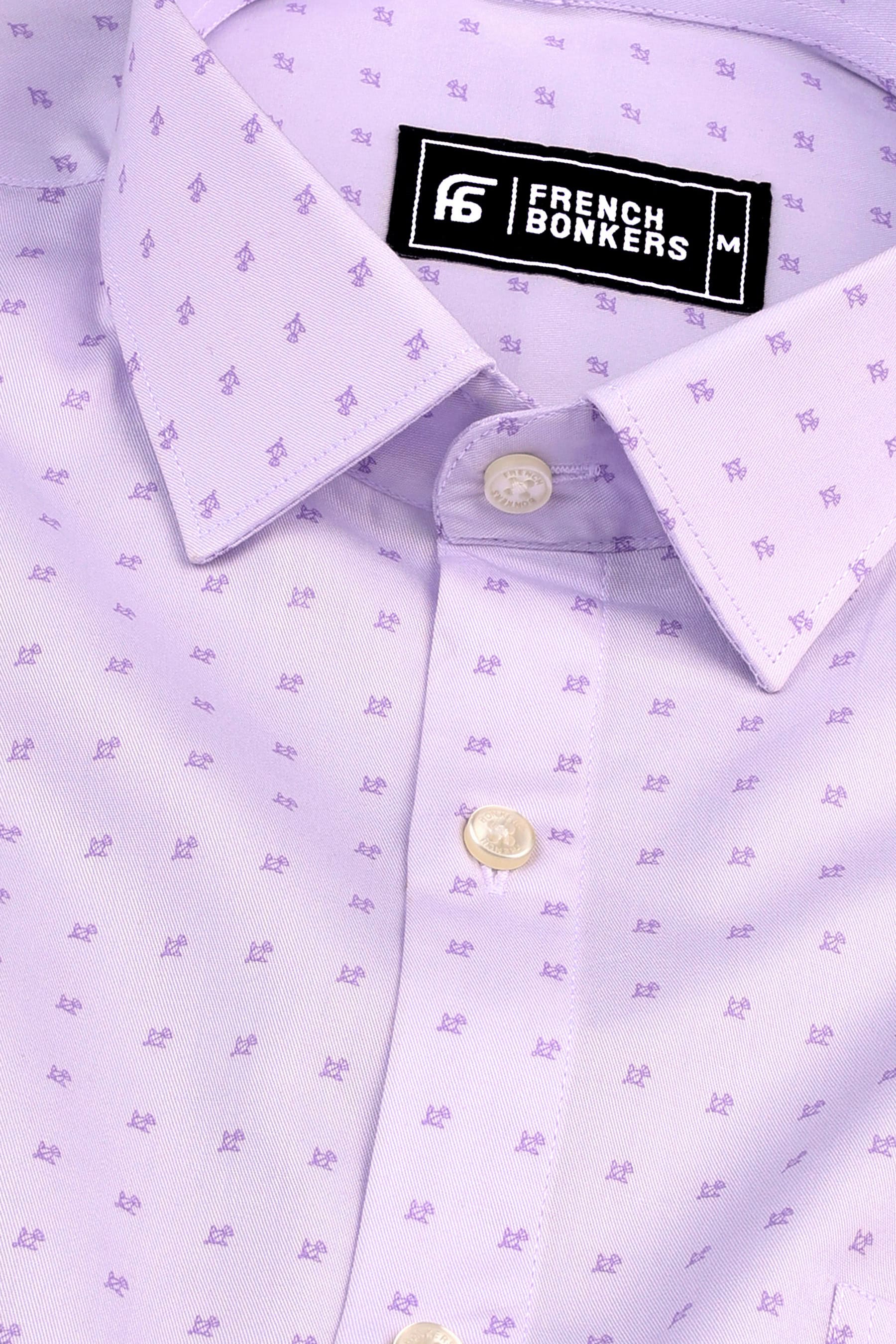 Light purple kite printed cotton shirt
