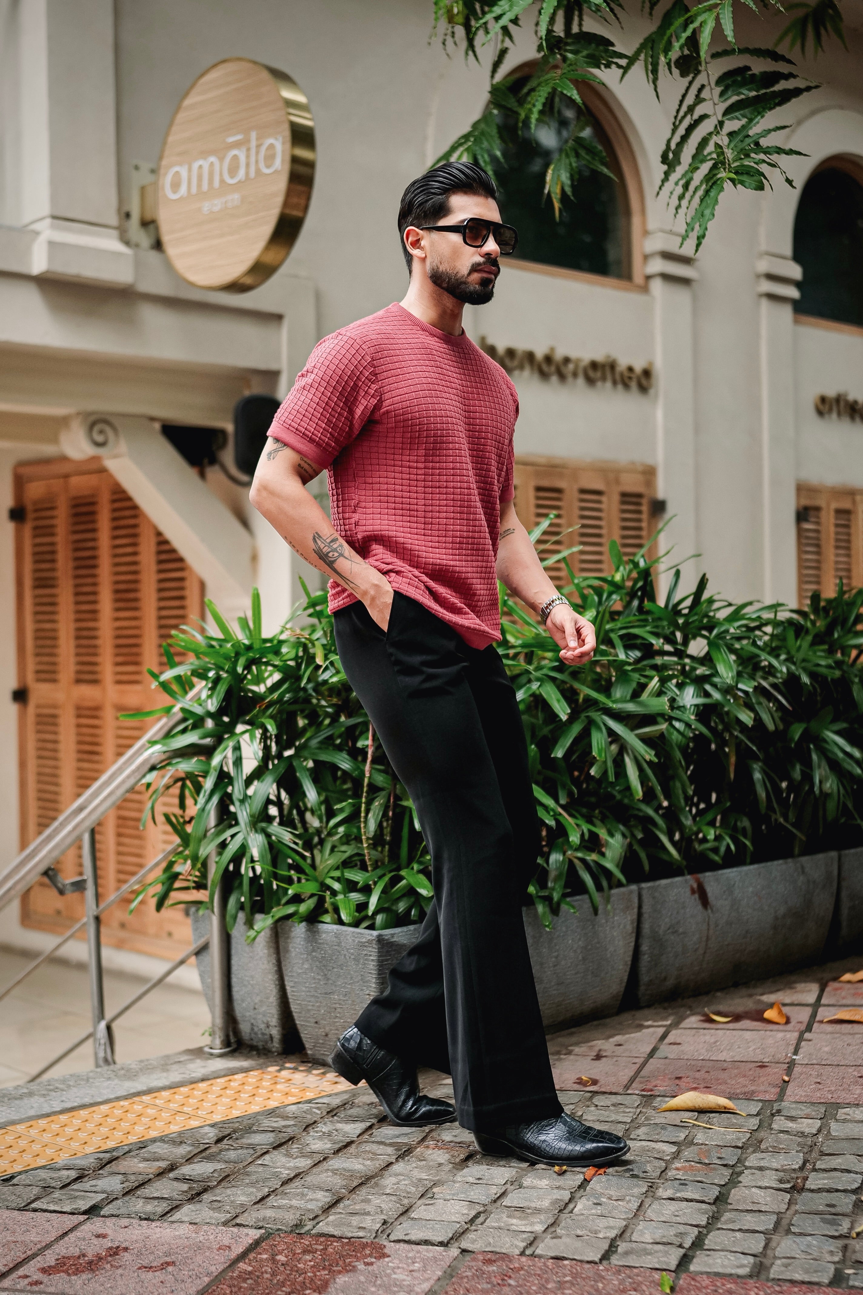 Candy Pink Knitted Cotton T-Shirt
