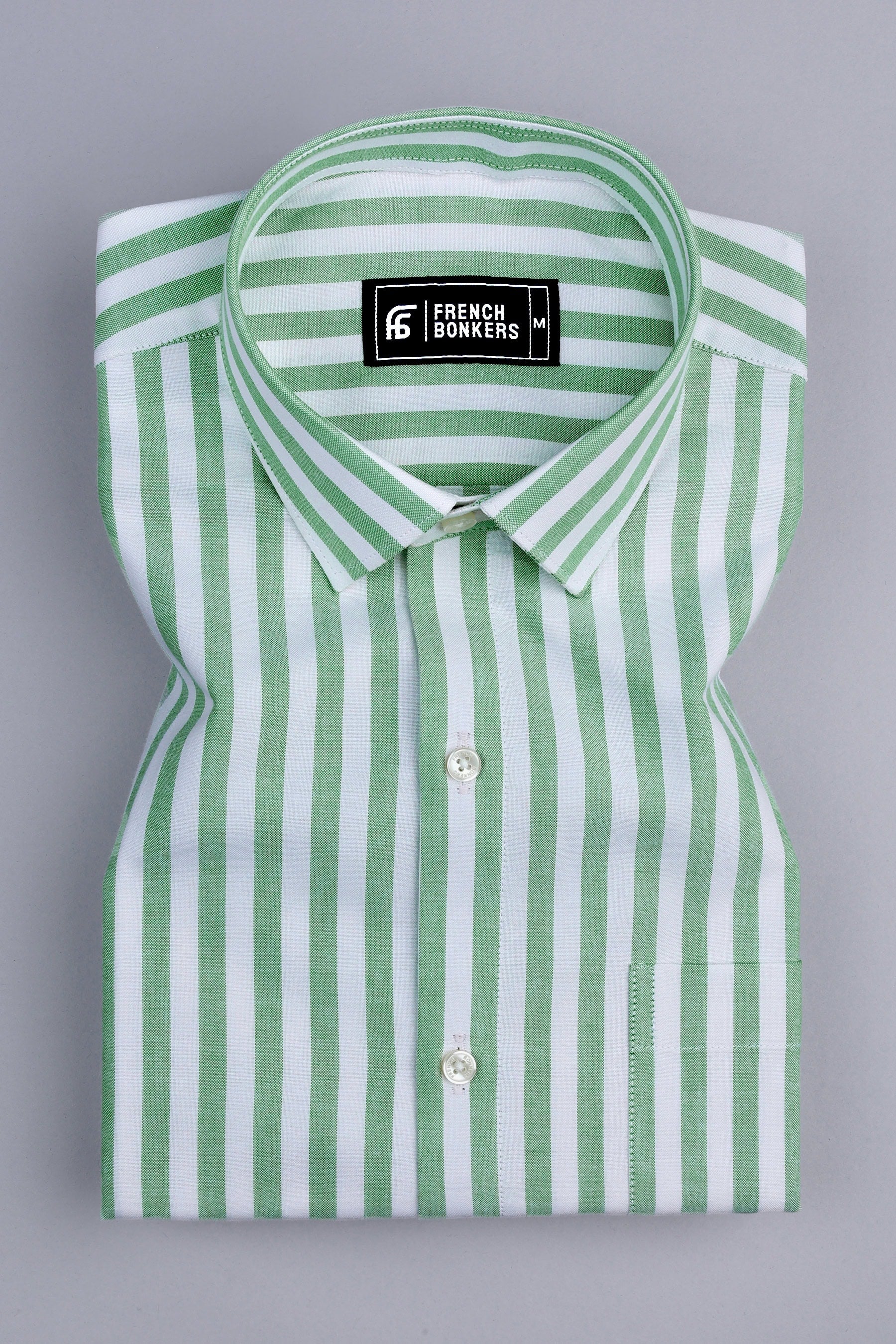 White with green stripe shirt White with green stripe shirt