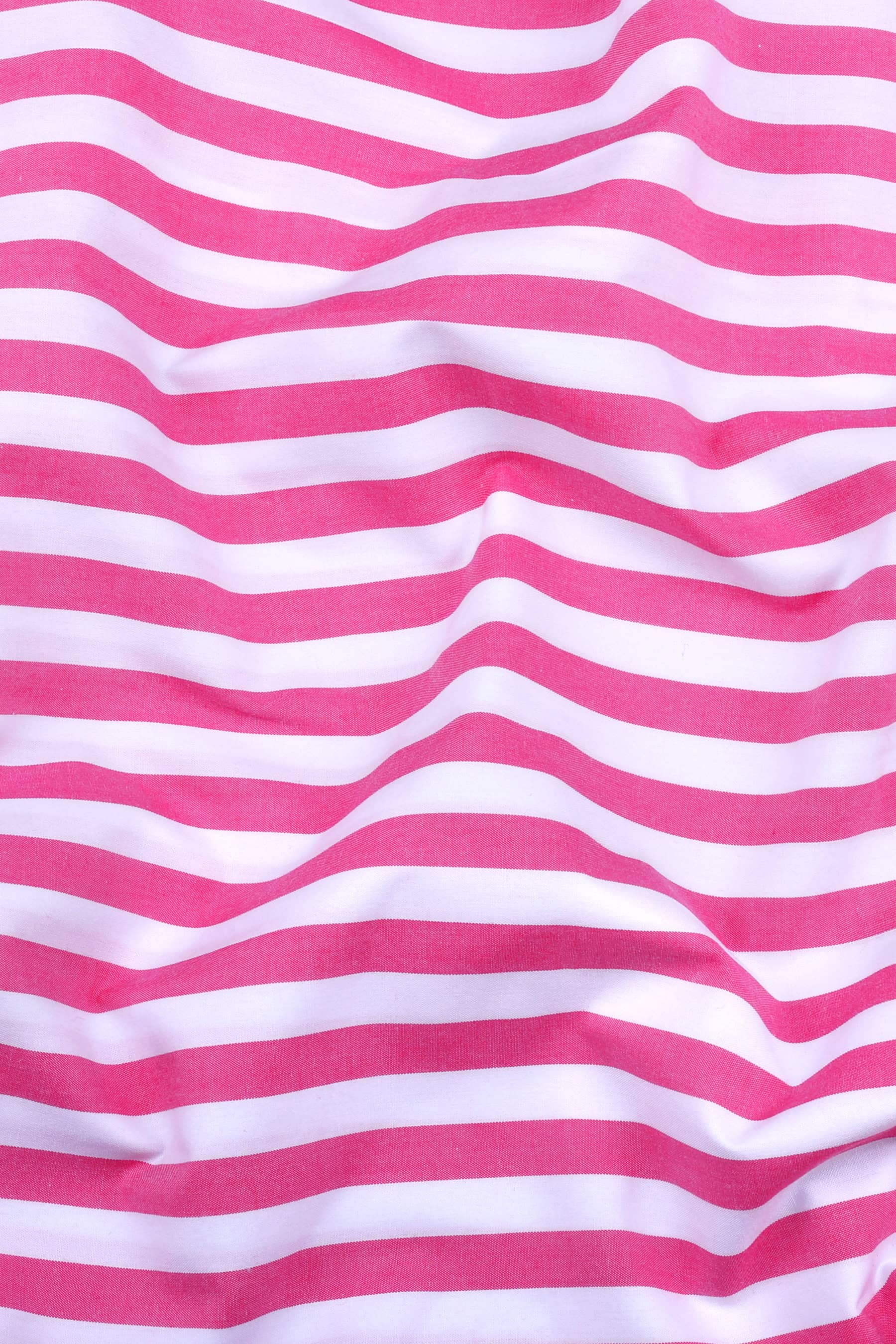 White with pink awning stripe cotton shirt