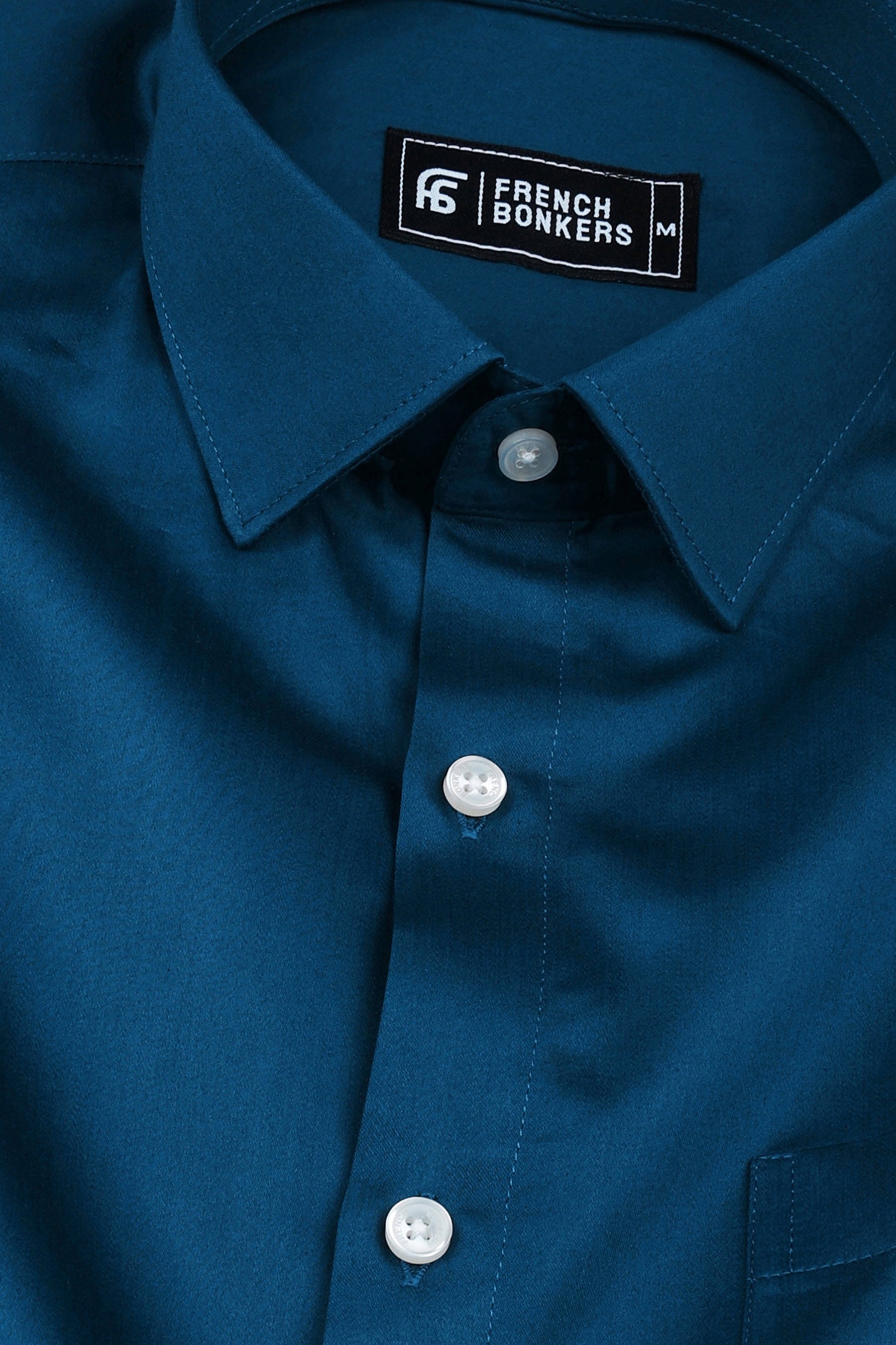 Rainbow royal blue satin cotton shirt