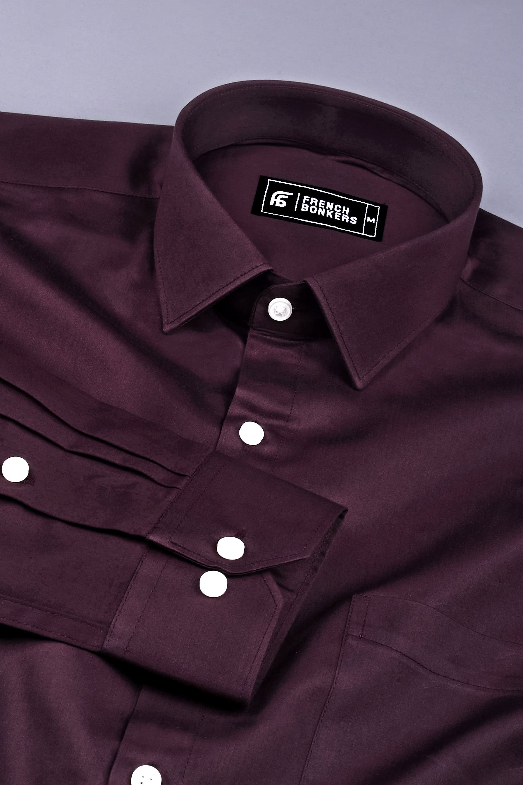 Rainbow wine satin cotton shirt