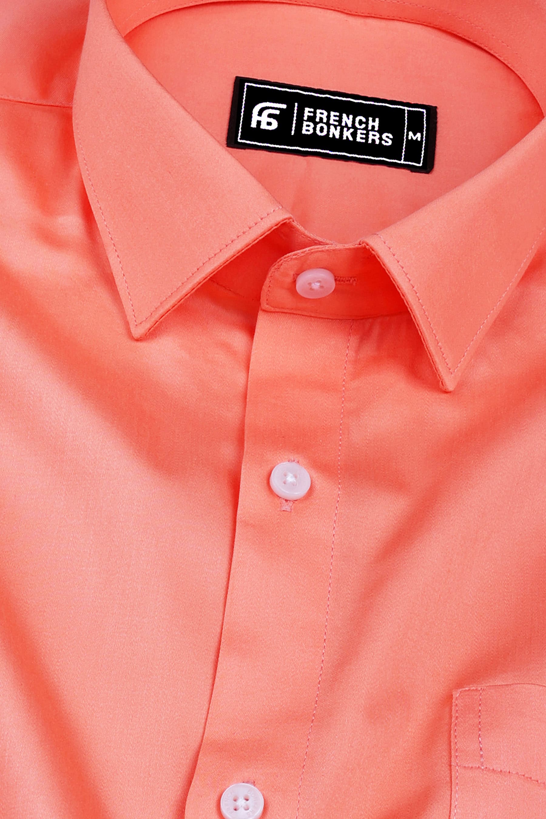 Rainbow orange satin cotton shirt