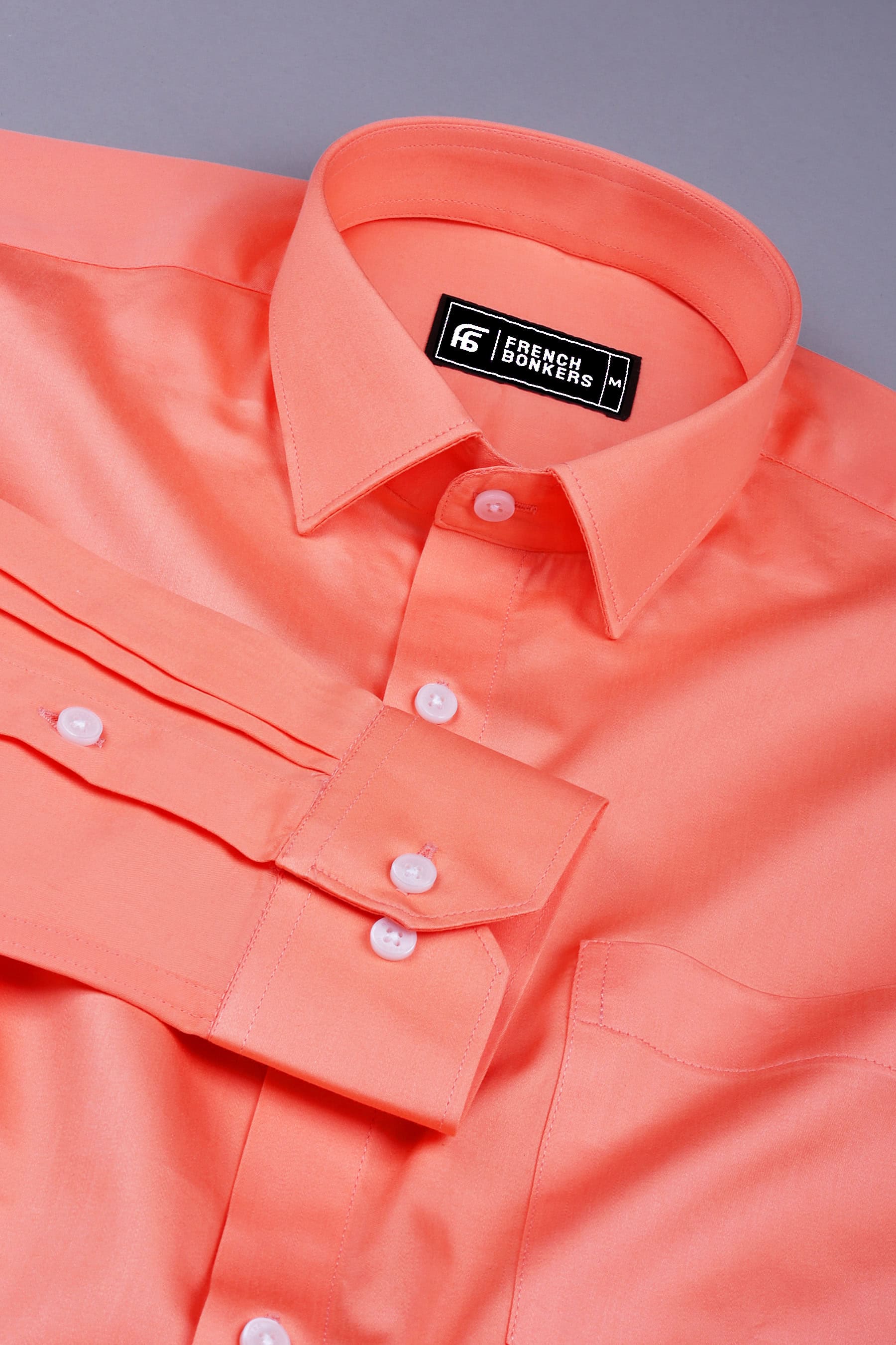 Rainbow orange satin cotton shirt