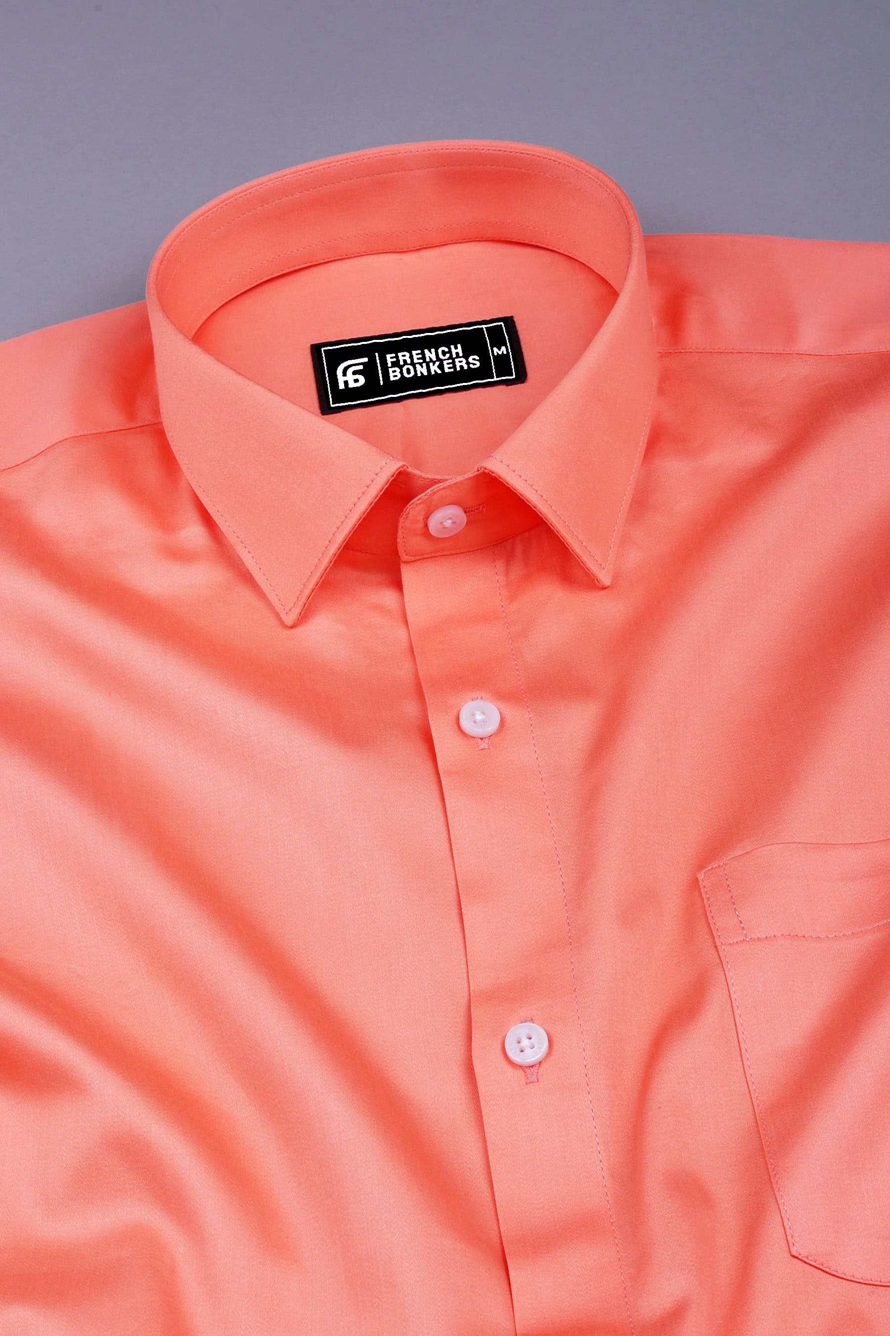 Rainbow orange satin cotton shirt