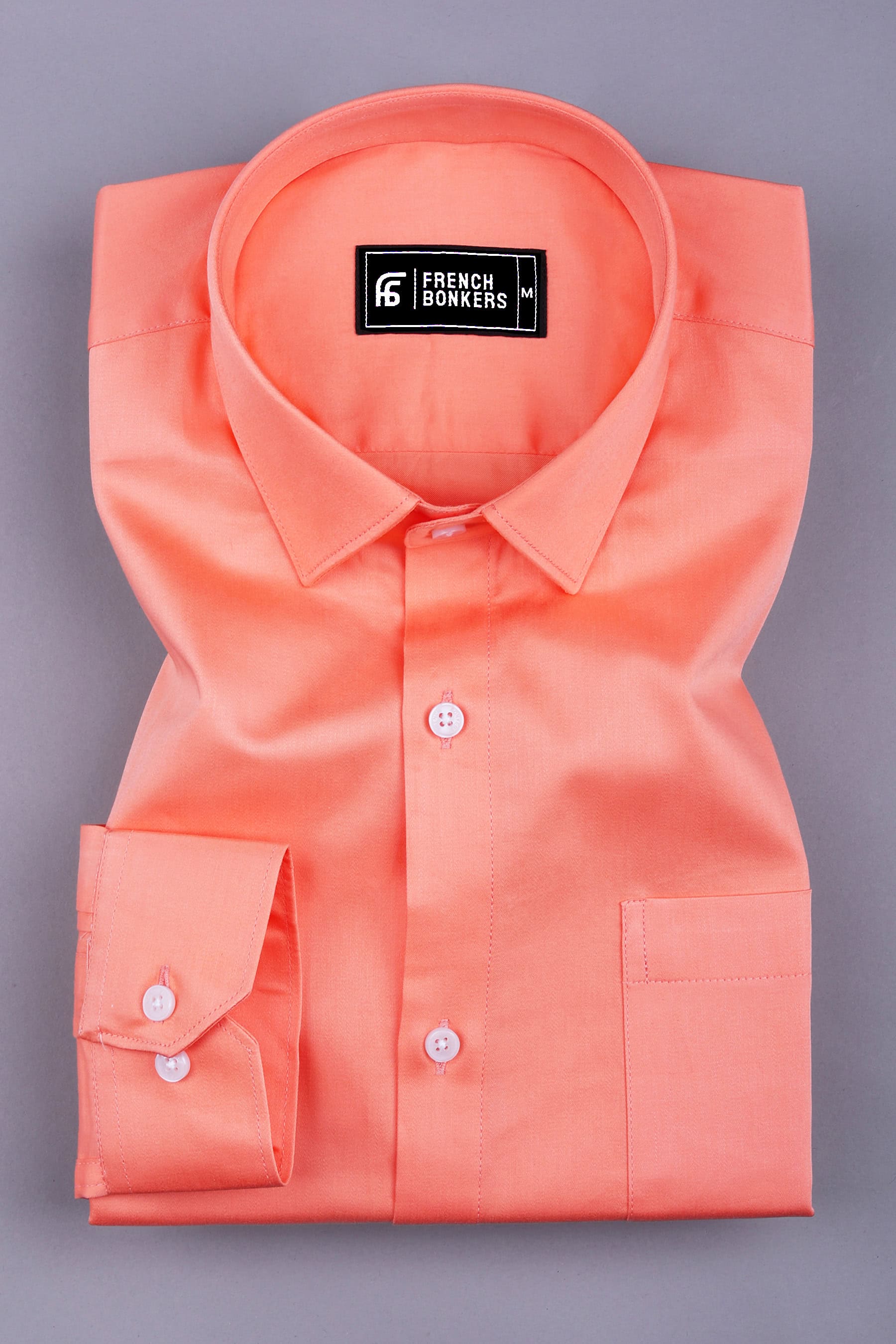 Rainbow orange satin cotton shirt