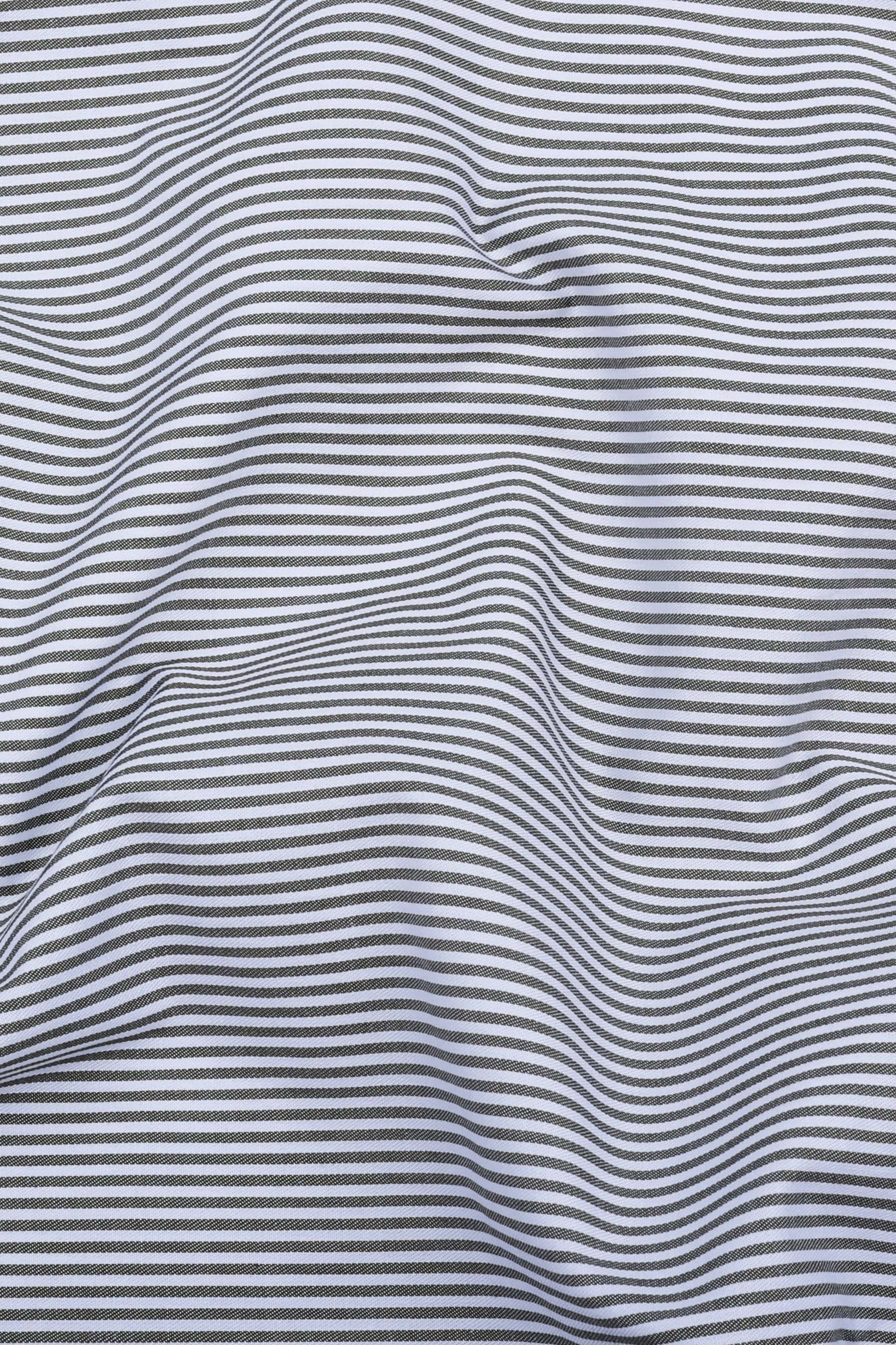 White with grey stripe cotton shirt