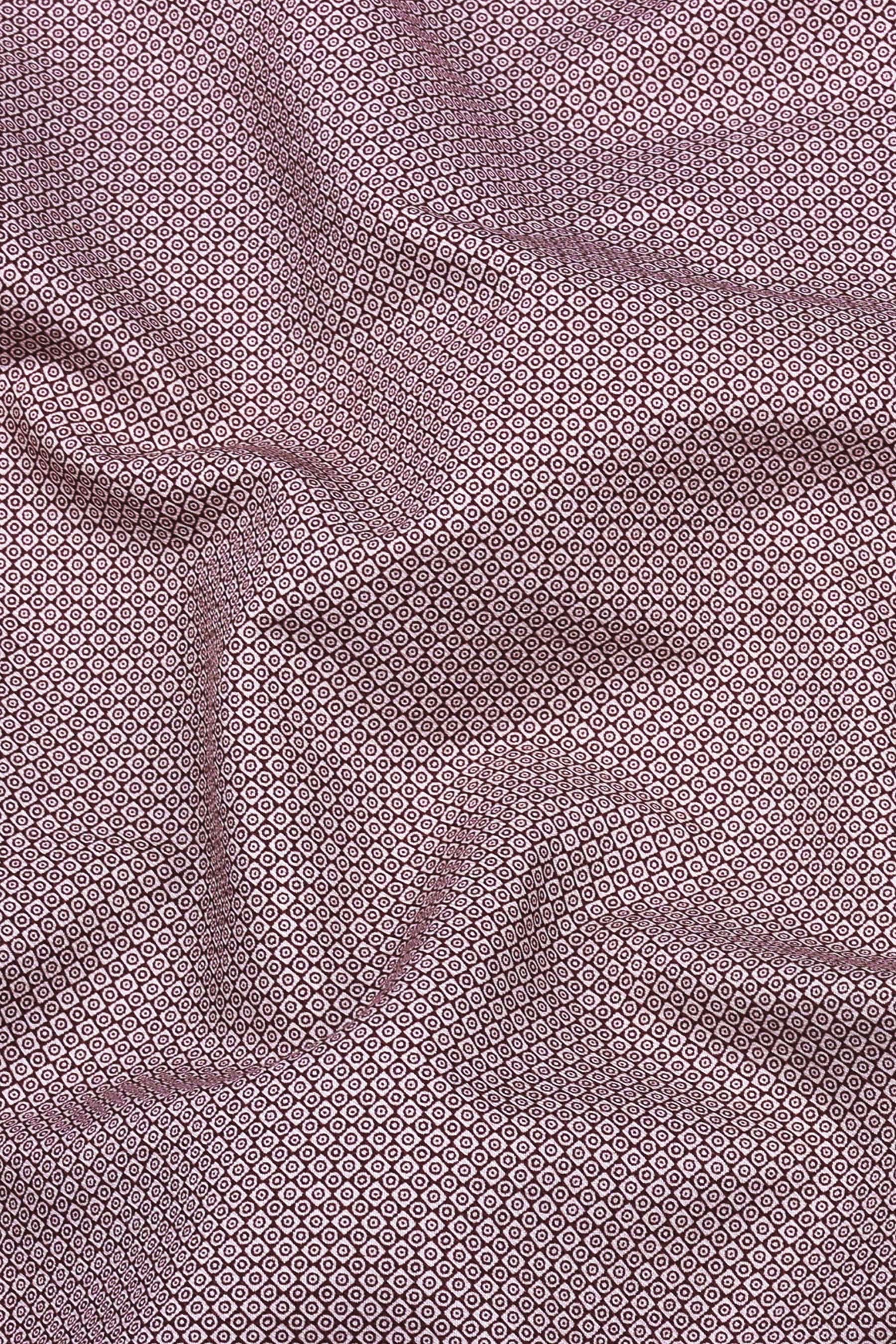 Brown geometrical printed cotton shirt