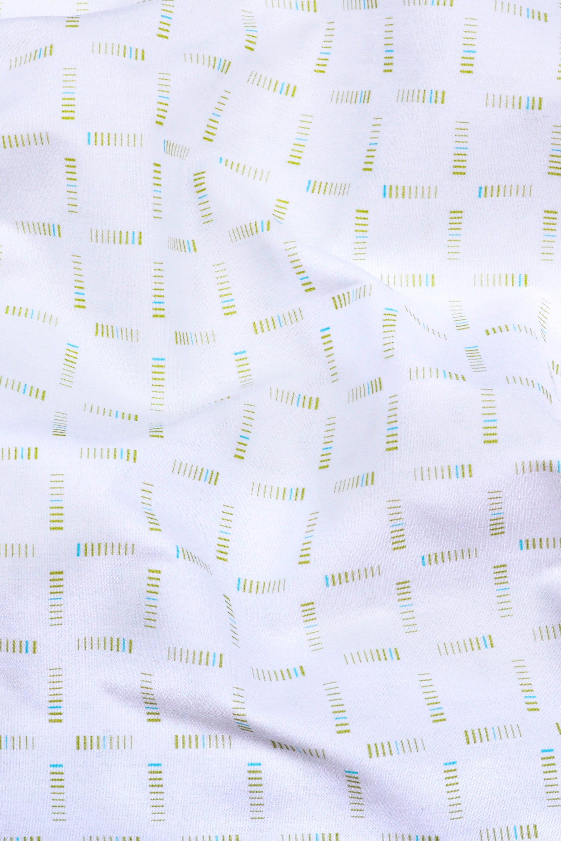 White with radiation pattern printed cotton shirt