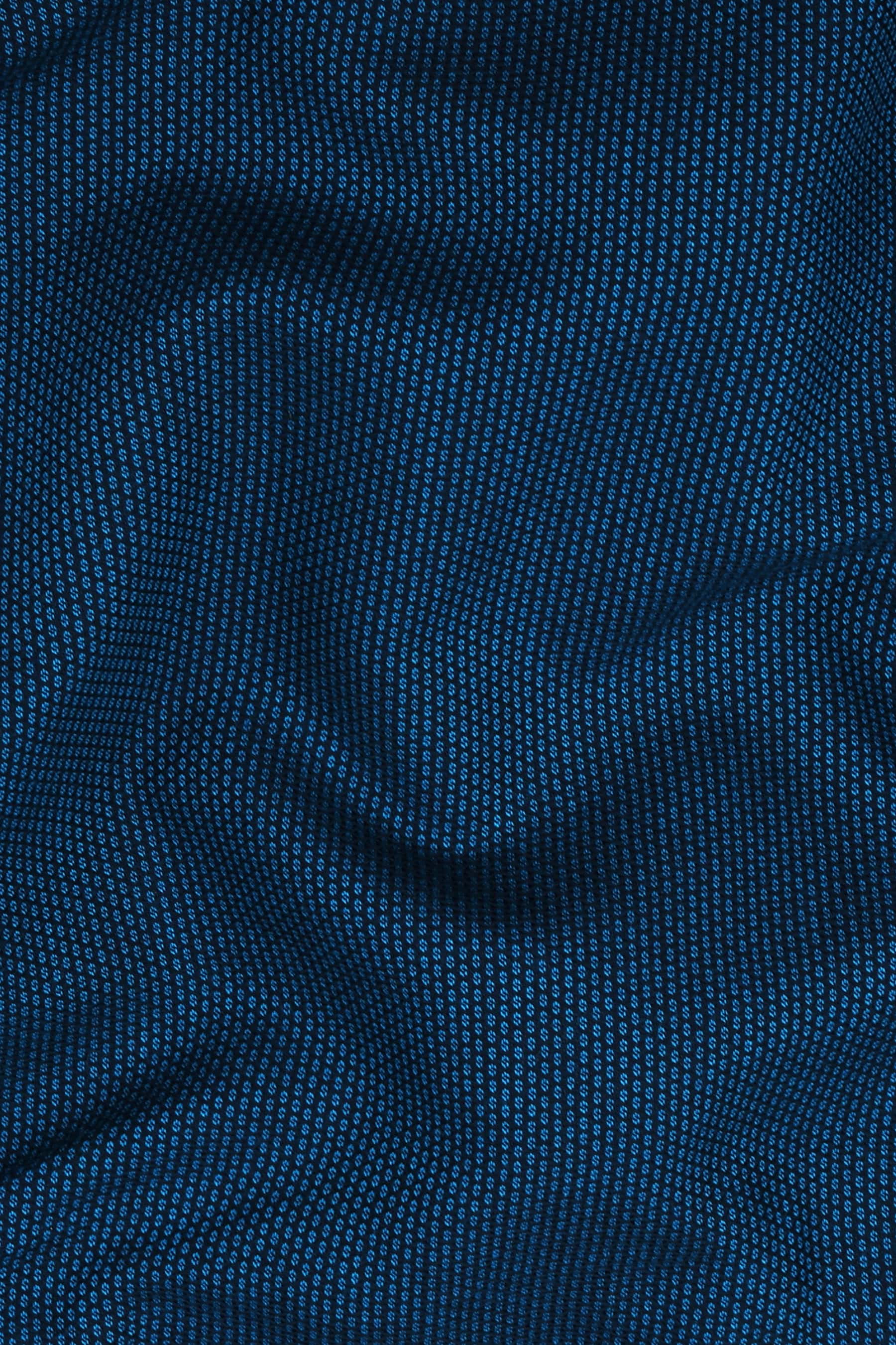 Midnight blue dobby texture cotton shirt