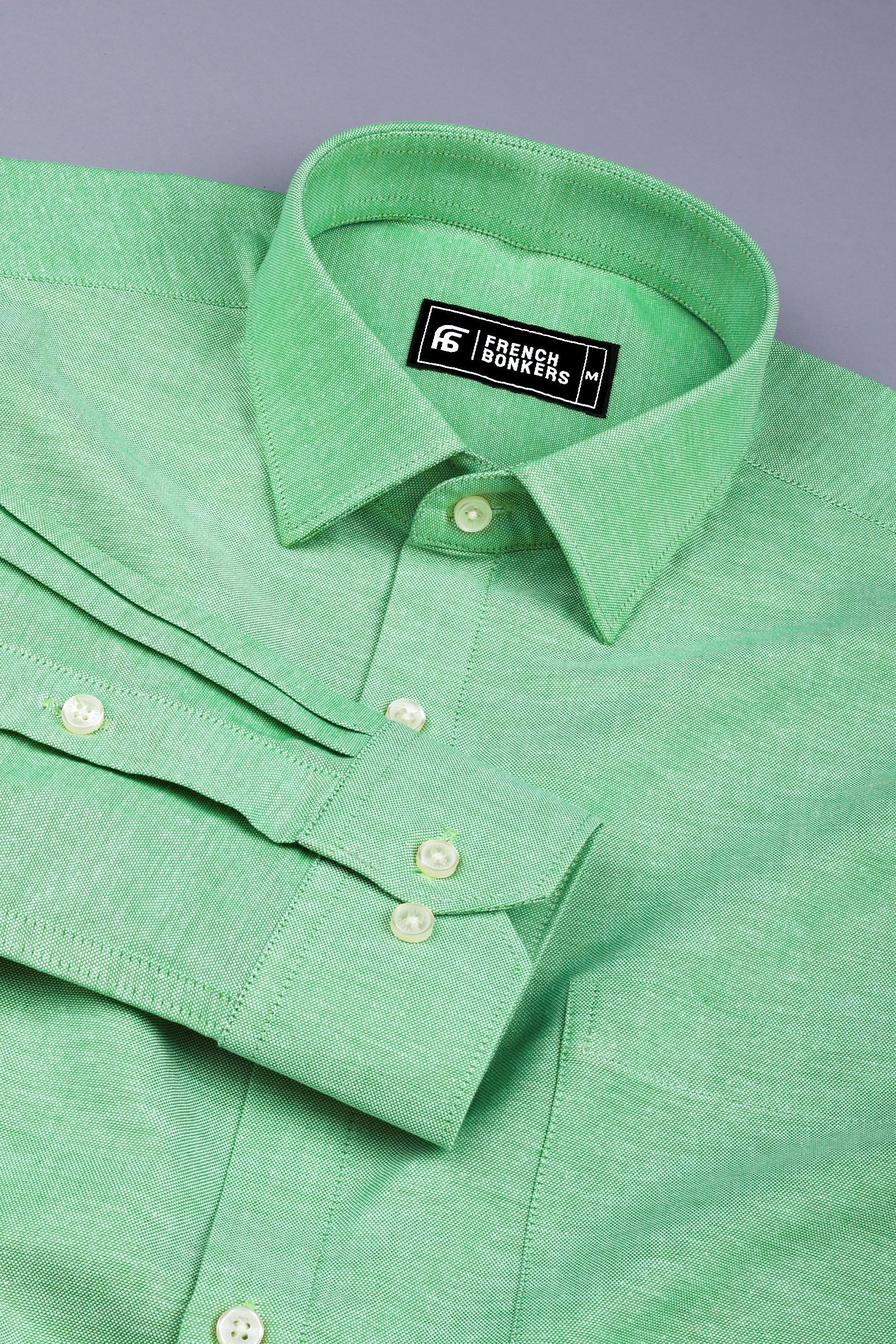 Green oxford cotton shirt