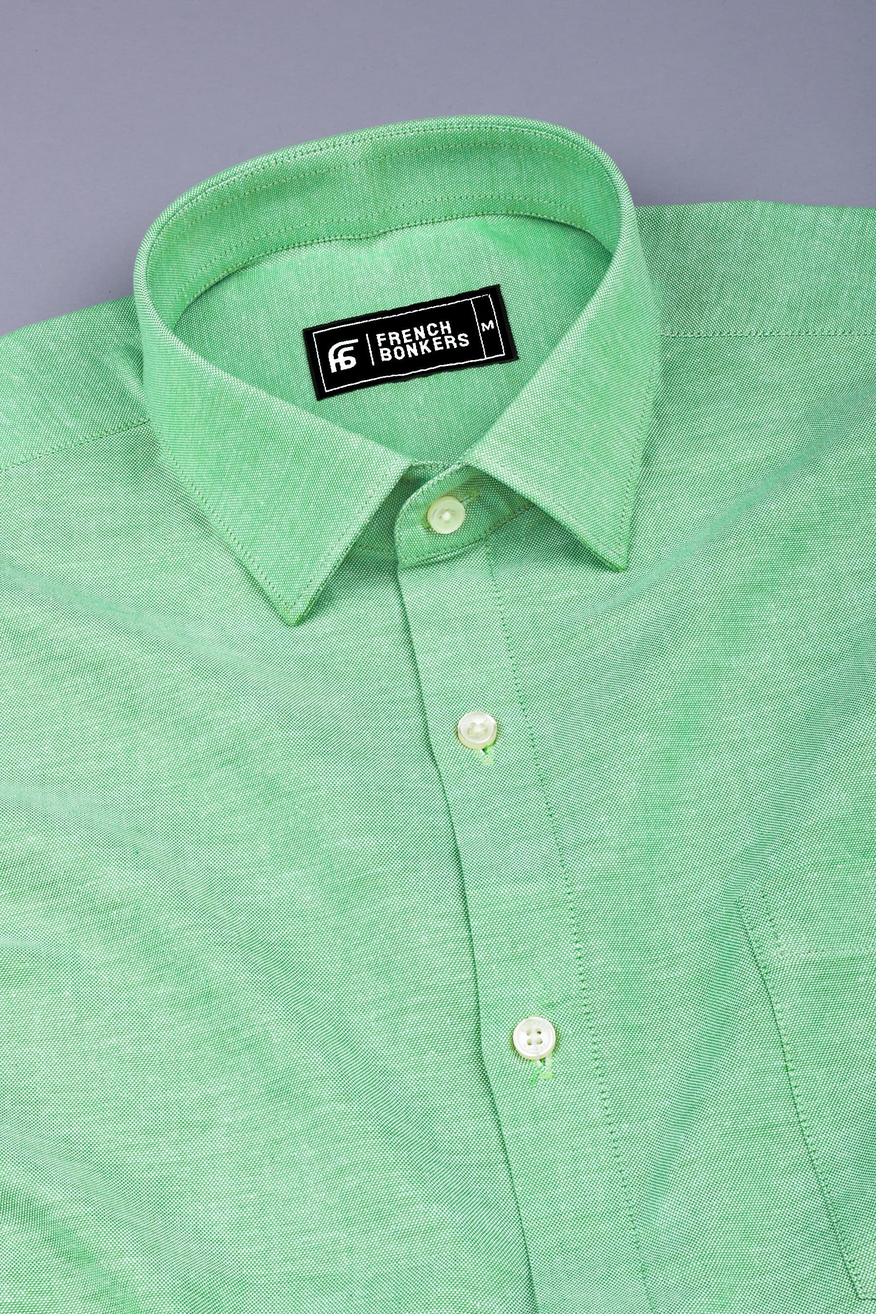 Green oxford cotton shirt