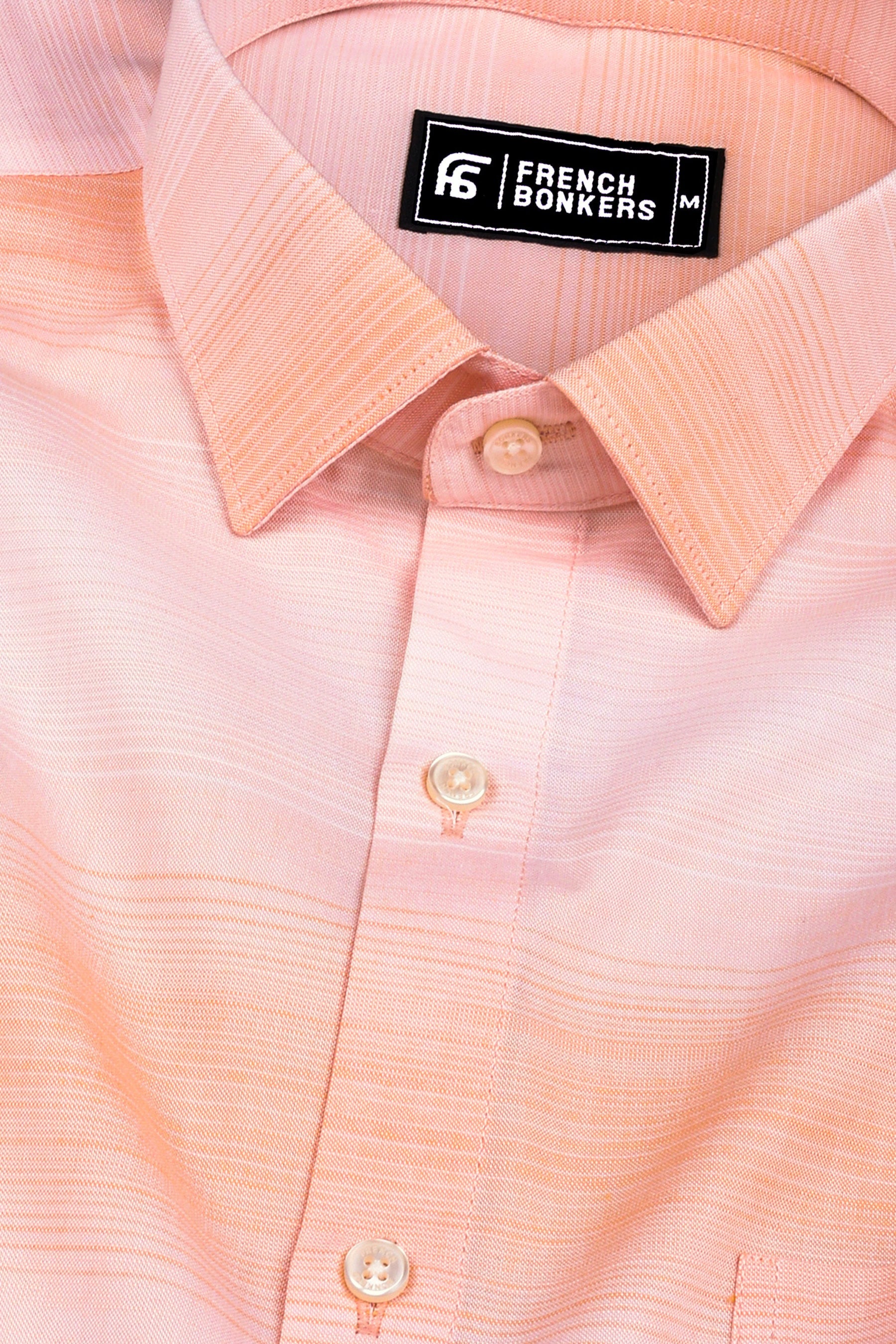 Orange with white ruff line cotton shirt