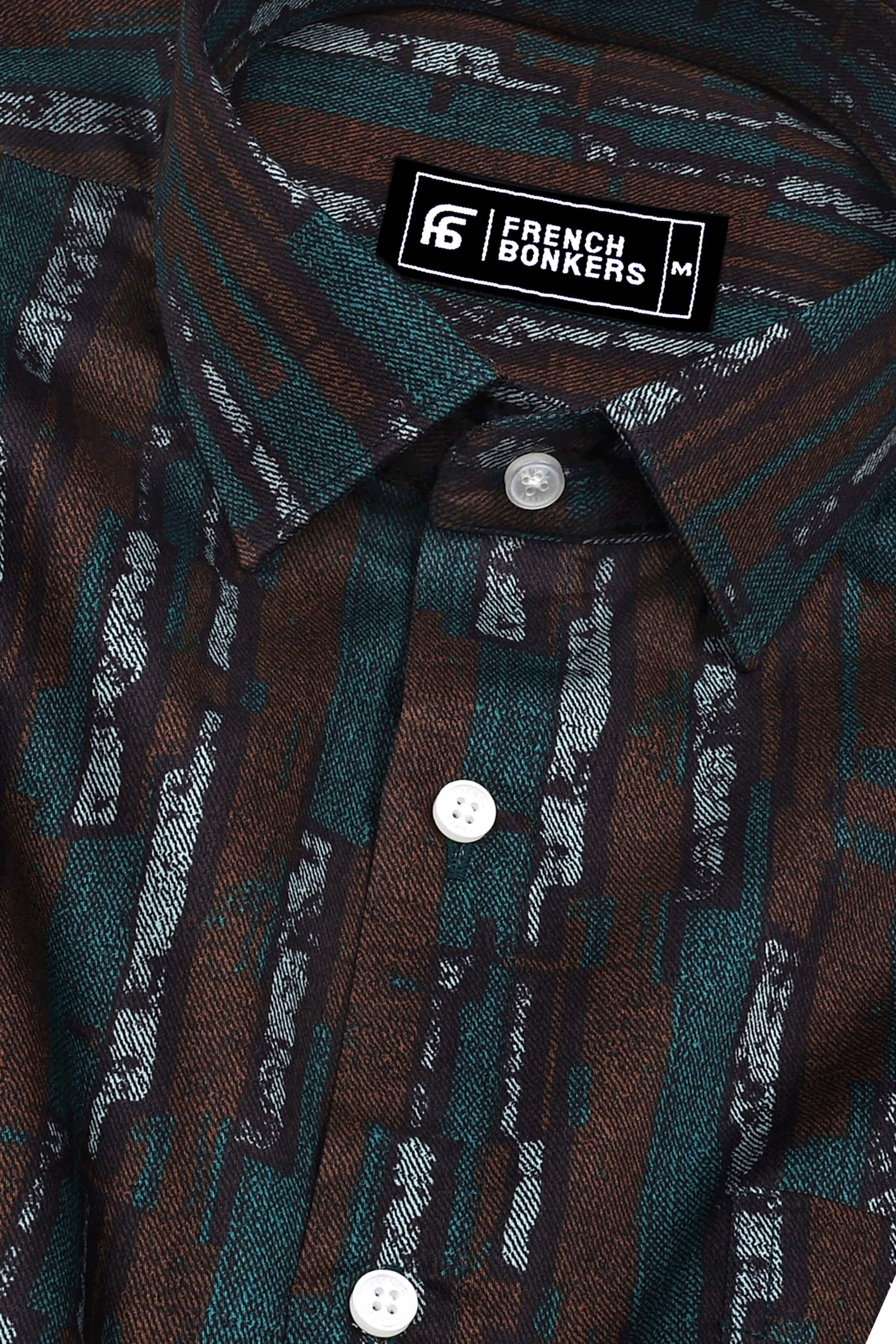 Rainbow Rama Green With Brown Printed Shirt