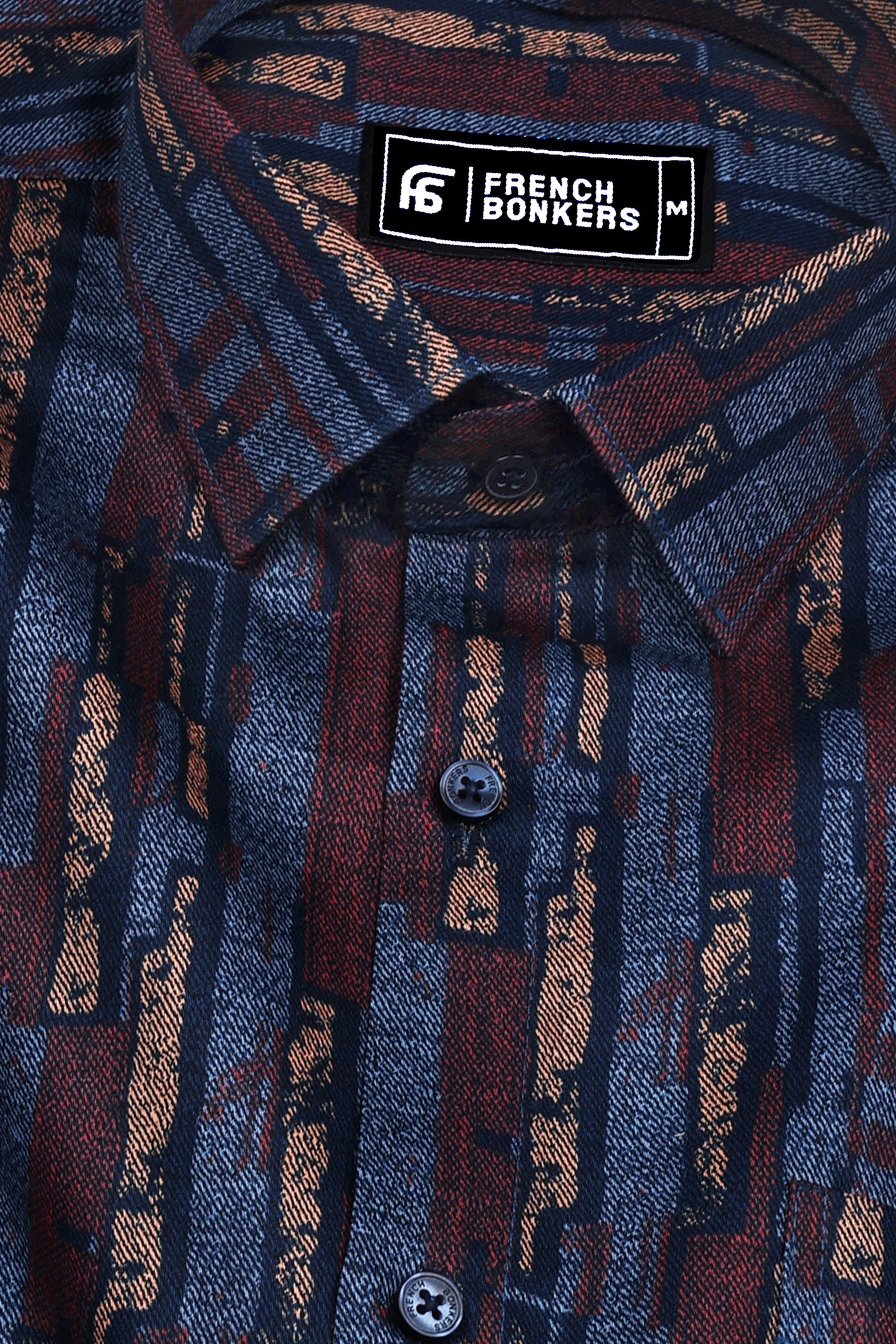 Rainbow Blue With Brown Printed Shirt