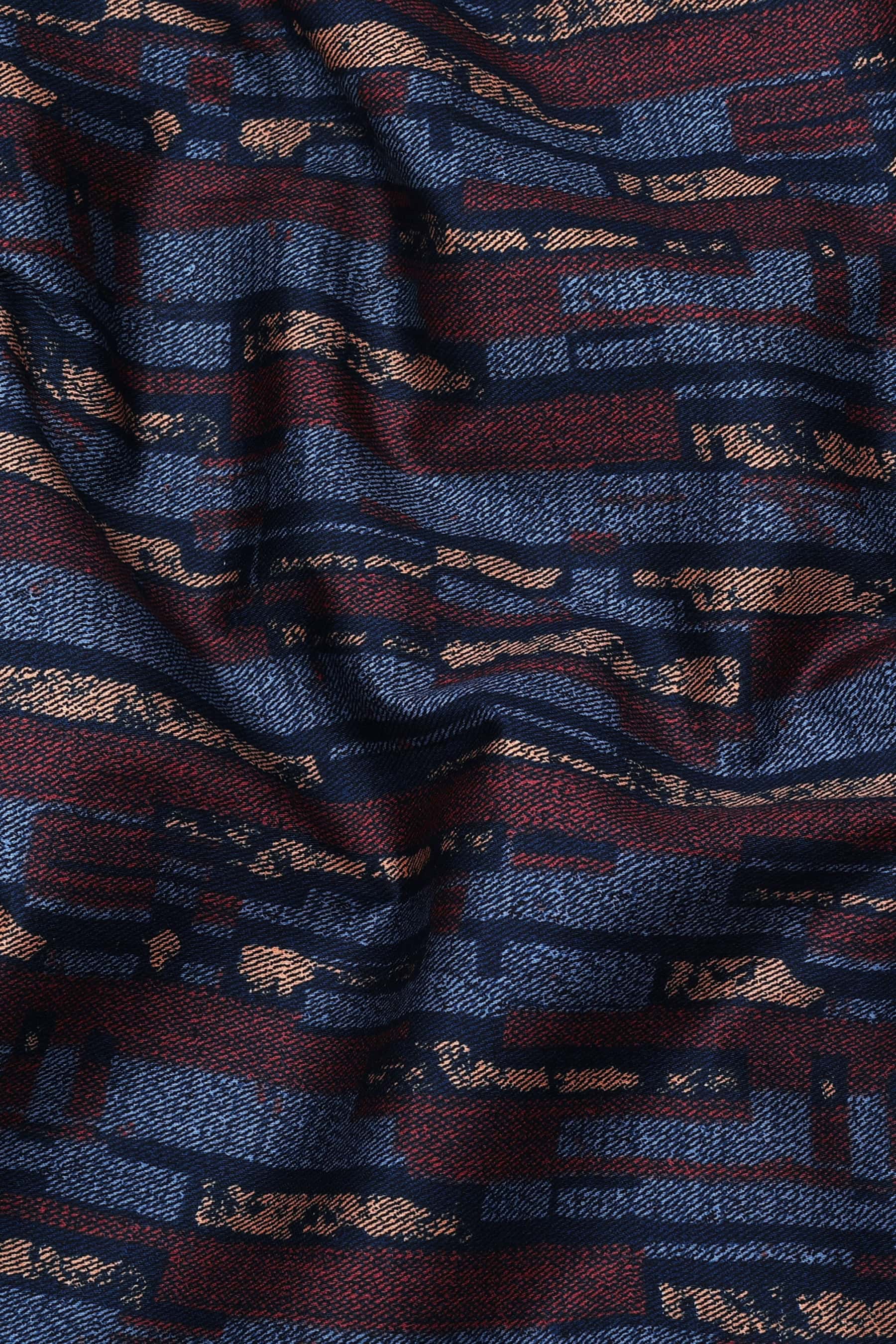 Rainbow Blue With Brown Printed Shirt