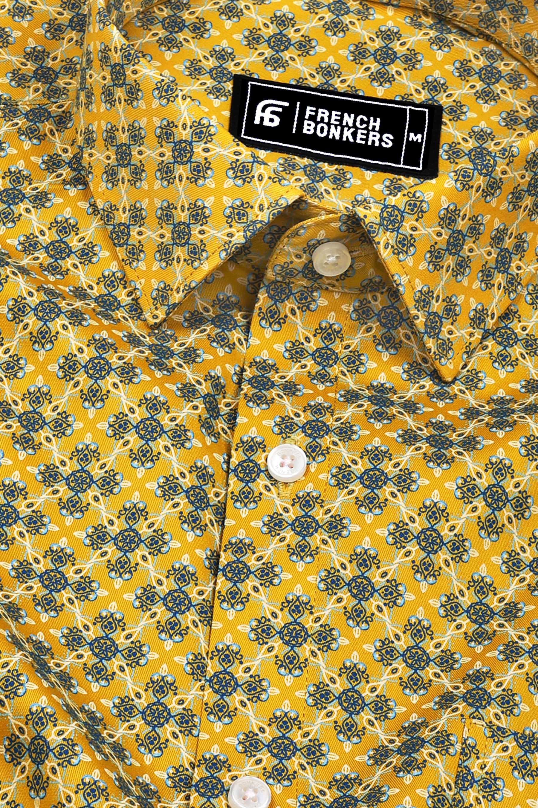 Yellow With Blue Floral Printed Shirt